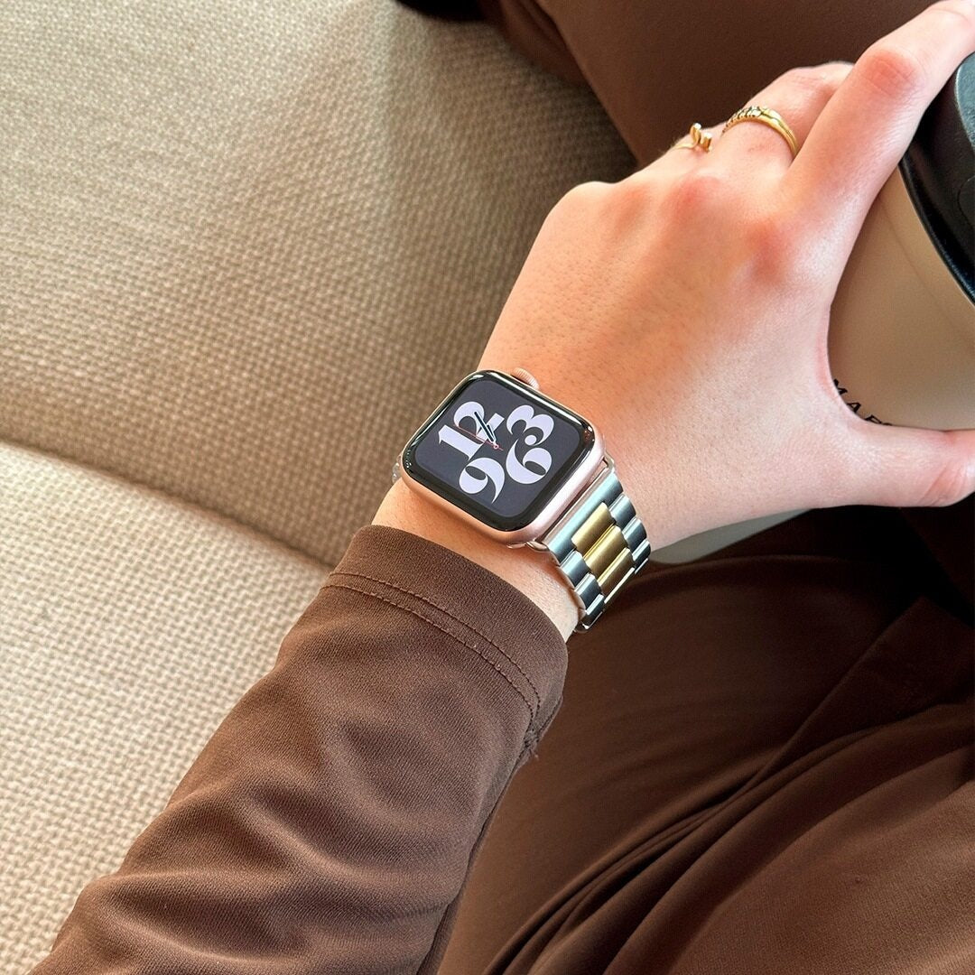 Apple Watch Steel Strap (Silver/Gold)
