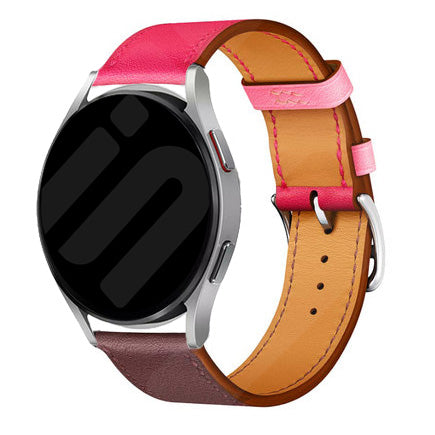 Amazfit GTS 4 Leather Duo Strap (Bright Pink/Dark Brown)