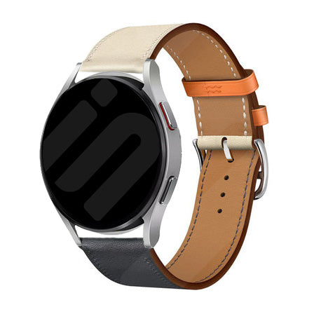 Amazfit GTS 4 Leather Duo Strap (White/ Dark Blue)
