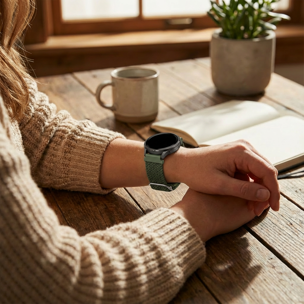 Bandz Garmin Venu 4 - 41mm Adjustable Braided Strap (Green)