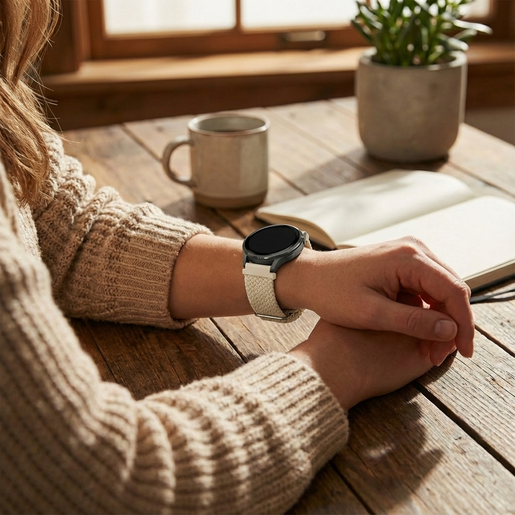 Bandz Garmin Forerunner 255s Adjustable Braided Strap (Starlight)