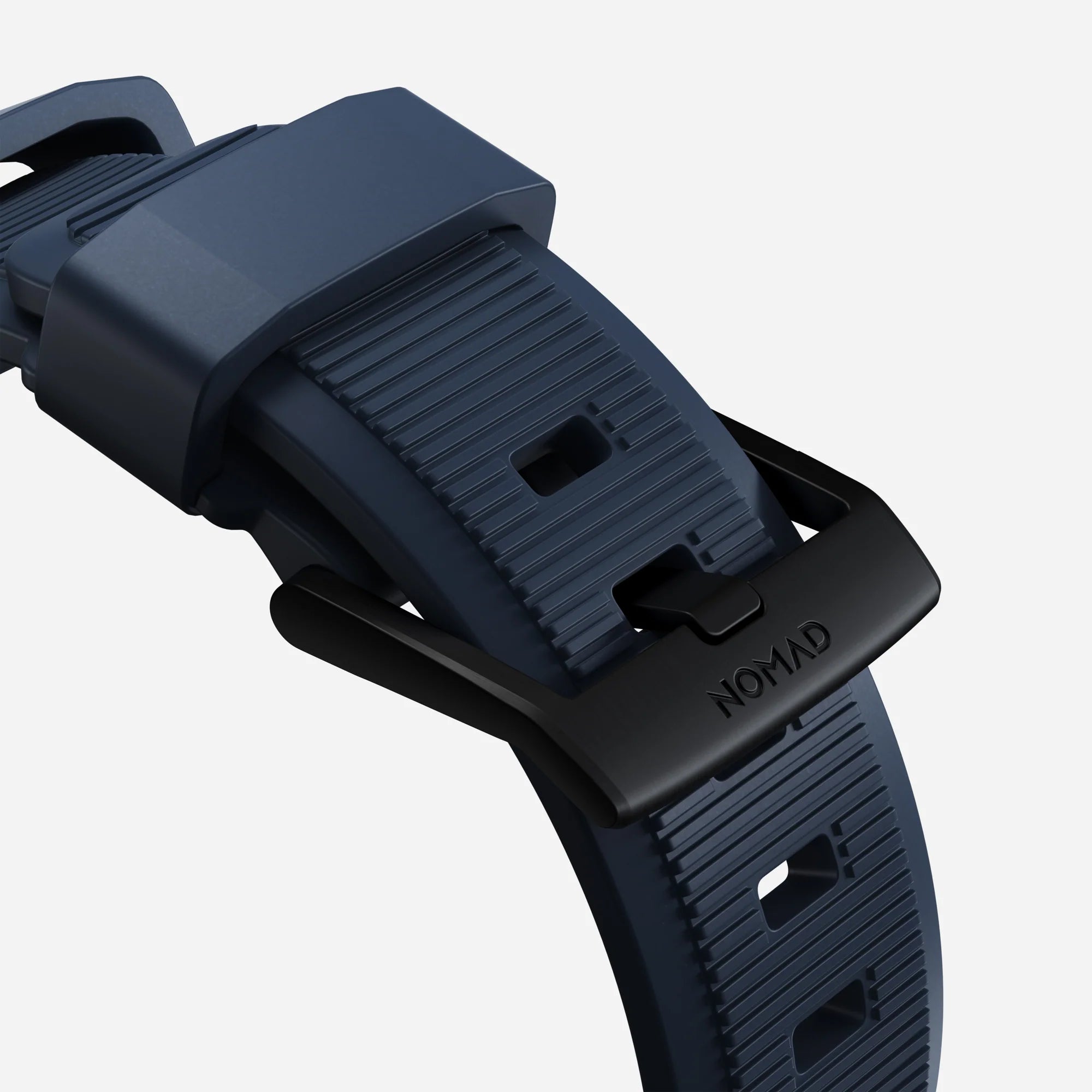Nomad Rugged Apple Watch Silicone Strap (Black/Atlantic Blue)