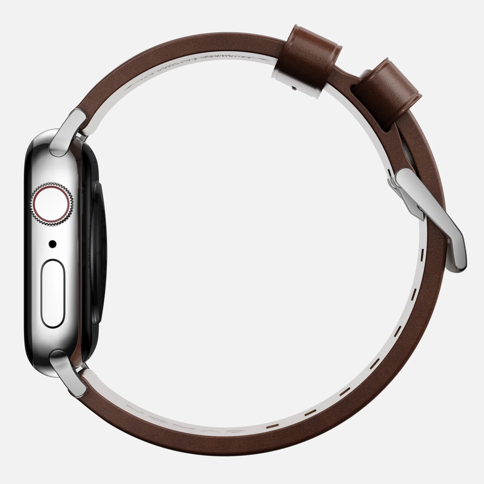 Nomad Modern Apple Watch Leather Strap (Brown/Silver)