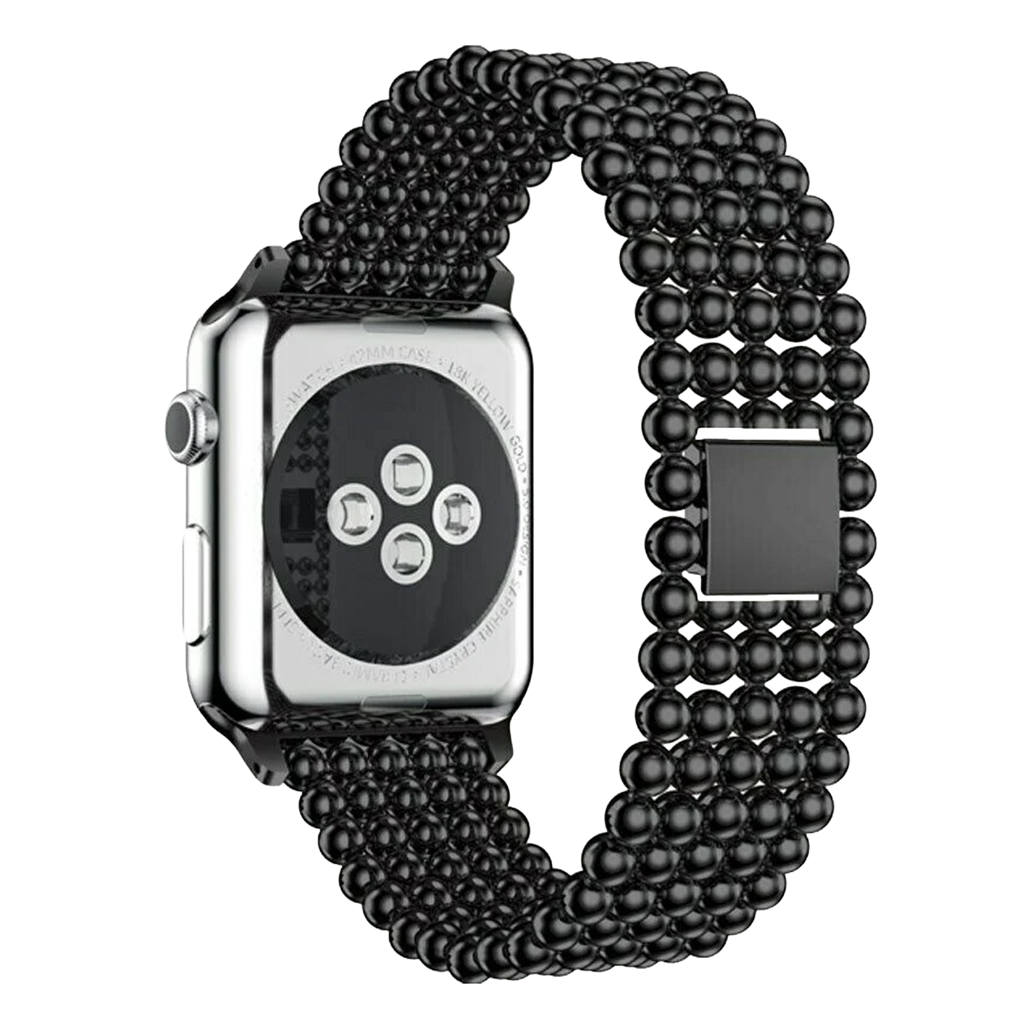 Apple Watch Beaded Steel Strap (Black)