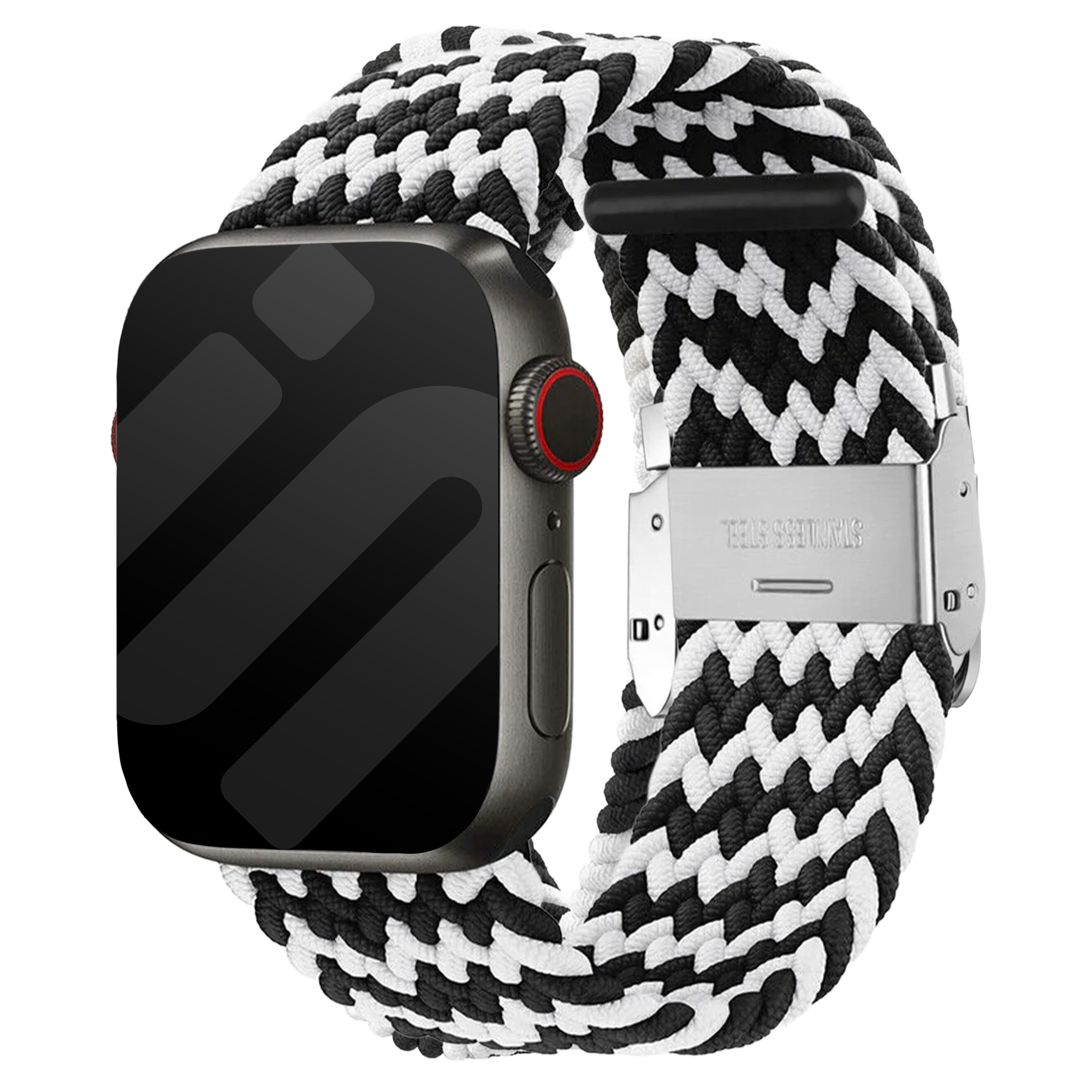 Apple Watch Braided Strap (Black/White)