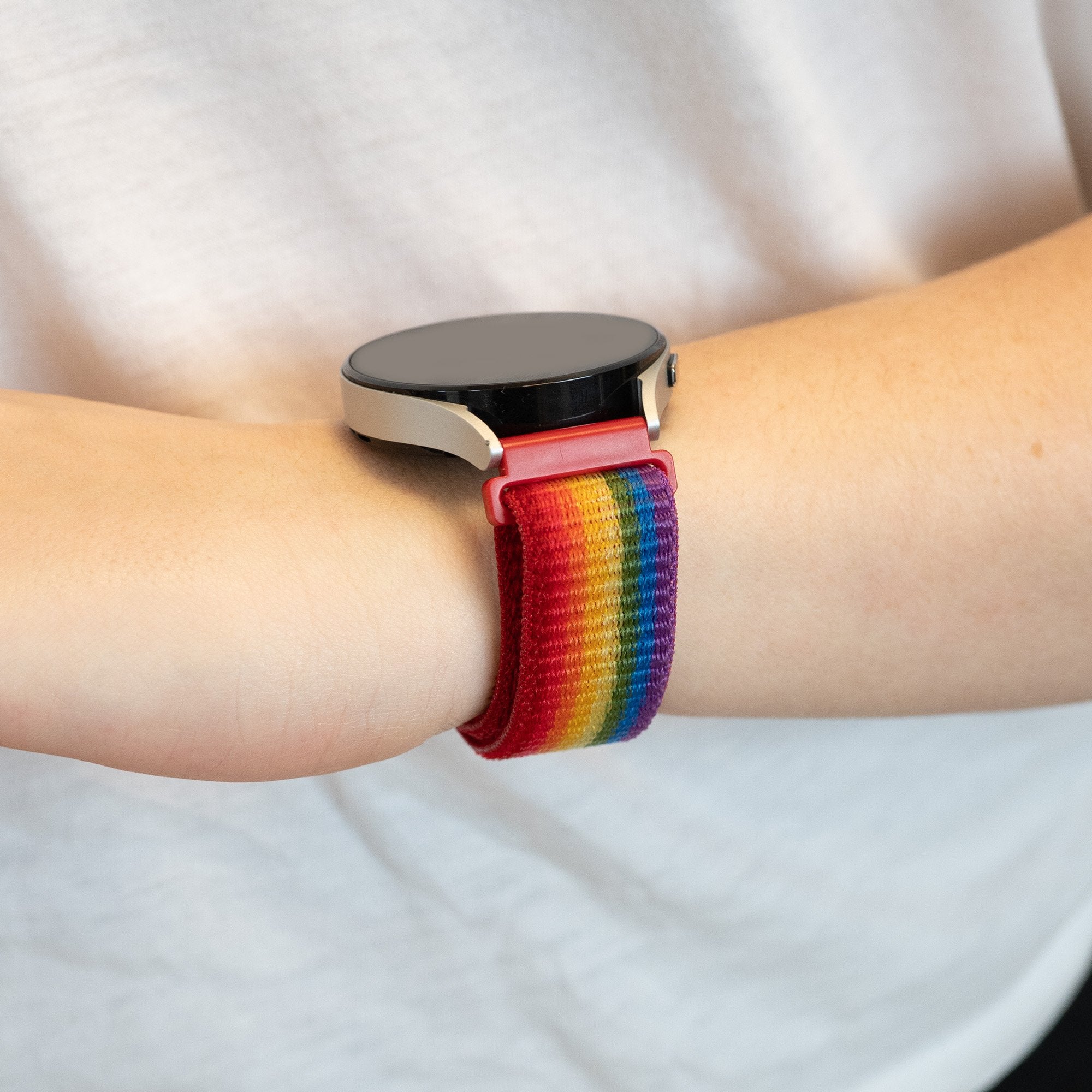 Bandz Garmin Forerunner 570 - 42mm Nylon Loop Strap (Rainbow)
