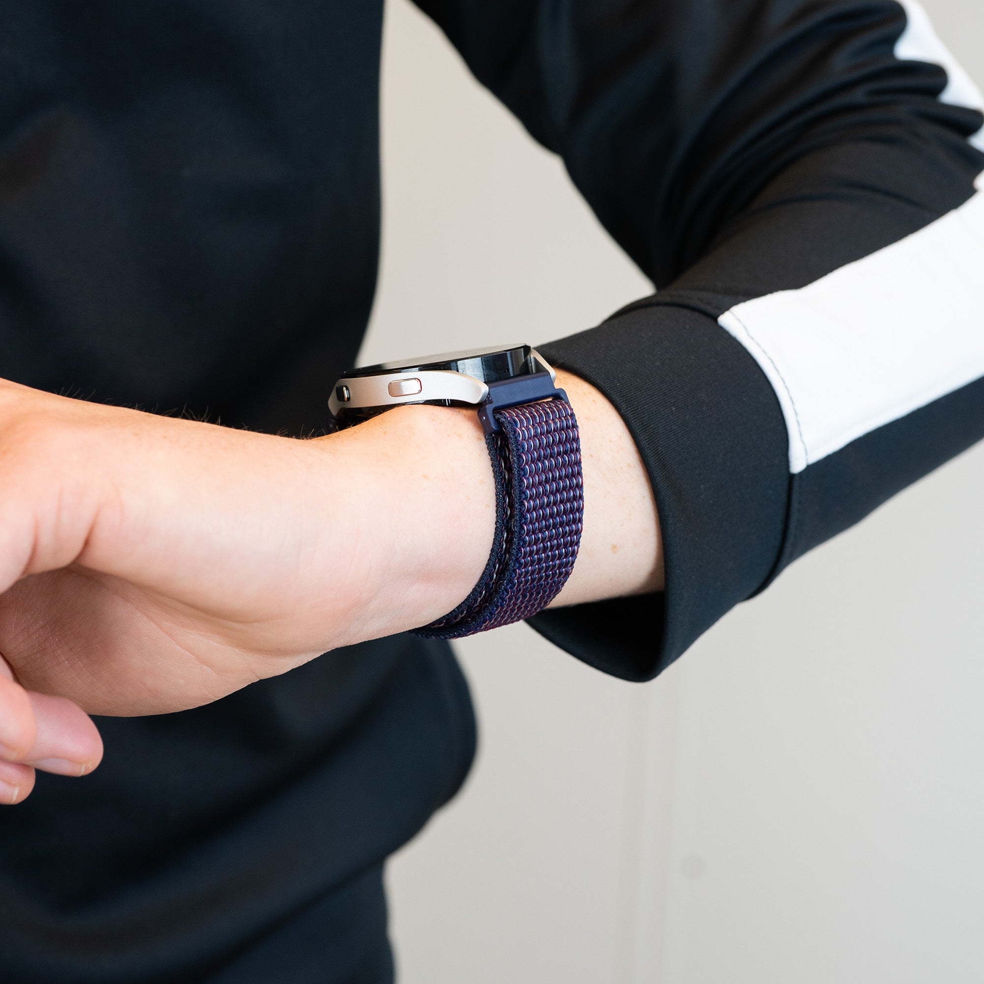 Bandz Amazfit Active 2 Nylon Loop Strap (Indigo)