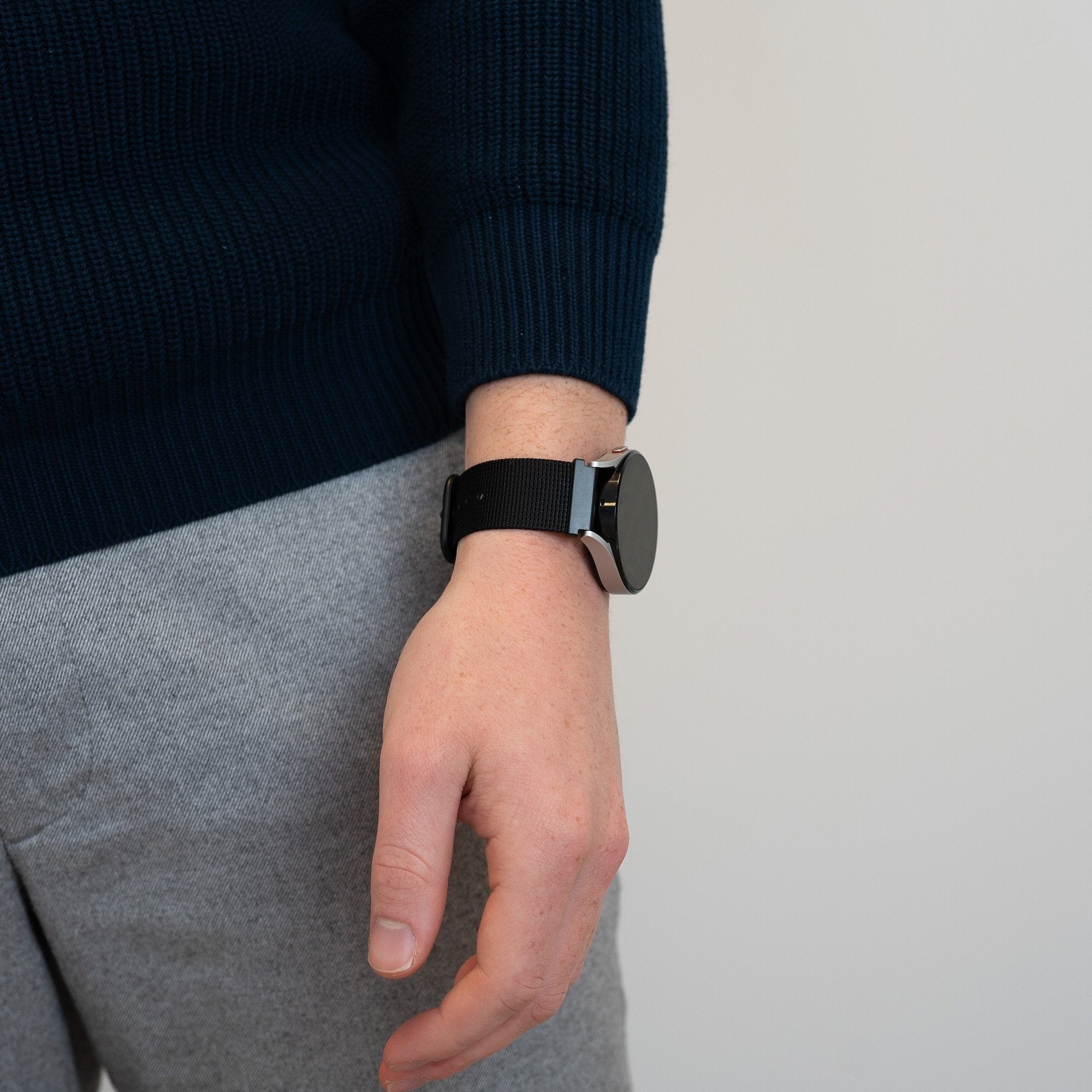 Bandz Oppo Watch X2 Nylon Strap with Buckle (Black)