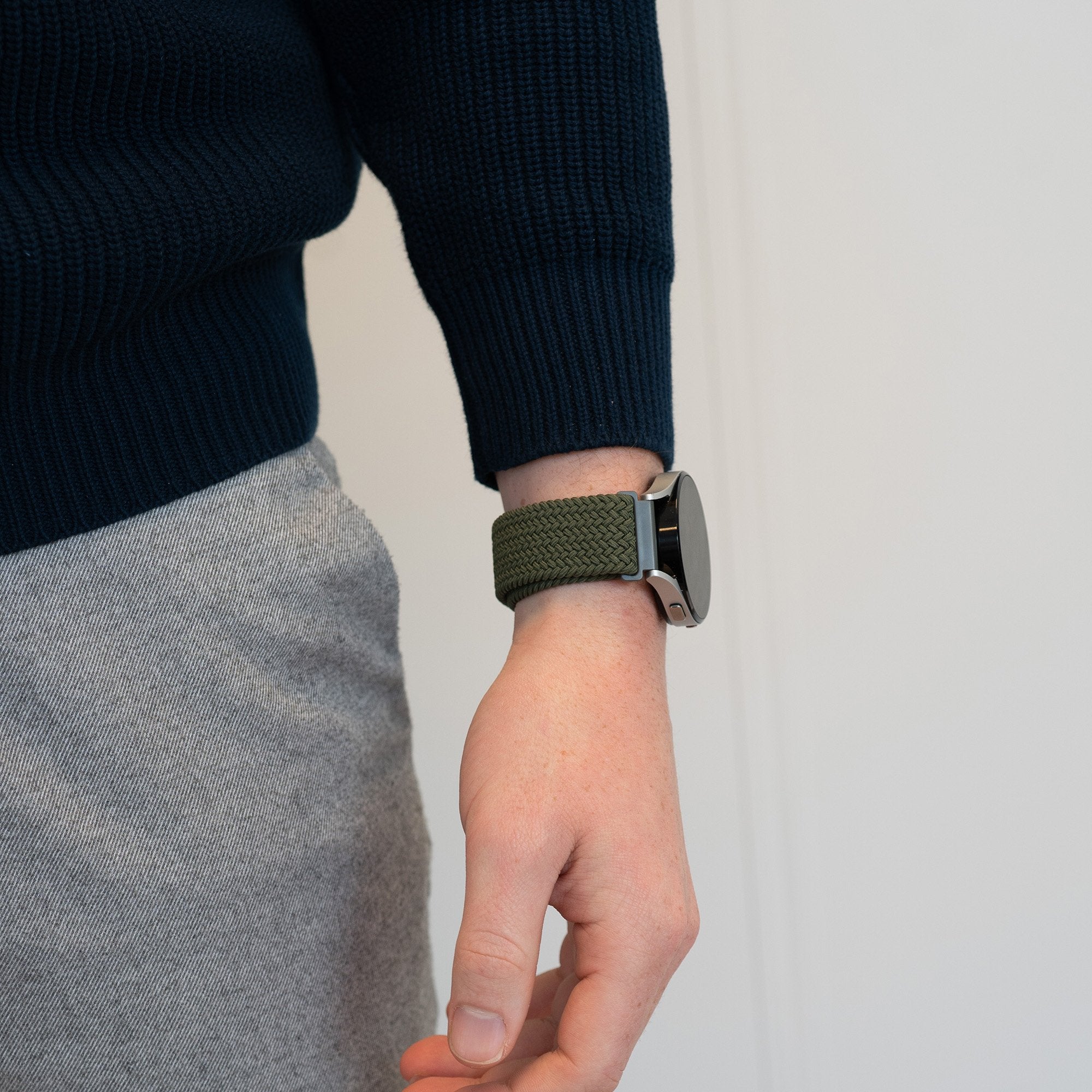 Bandz Garmin Vivomove HR Woven Nylon Strap (Olive Green)