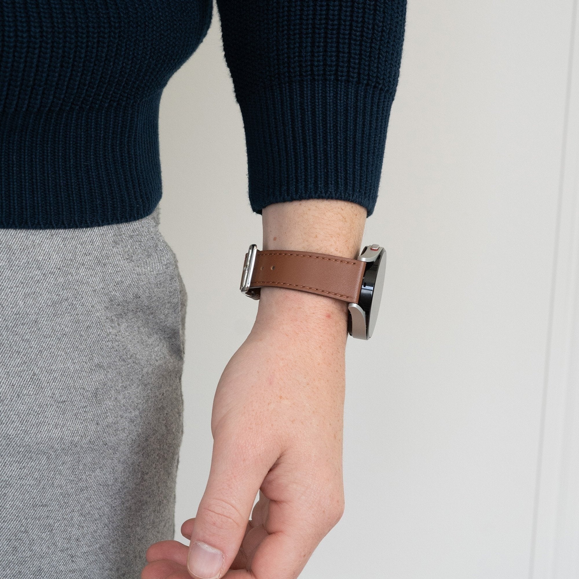 Bandz Oppo Watch X2 Leather Strap 'Deluxe' (Brown)