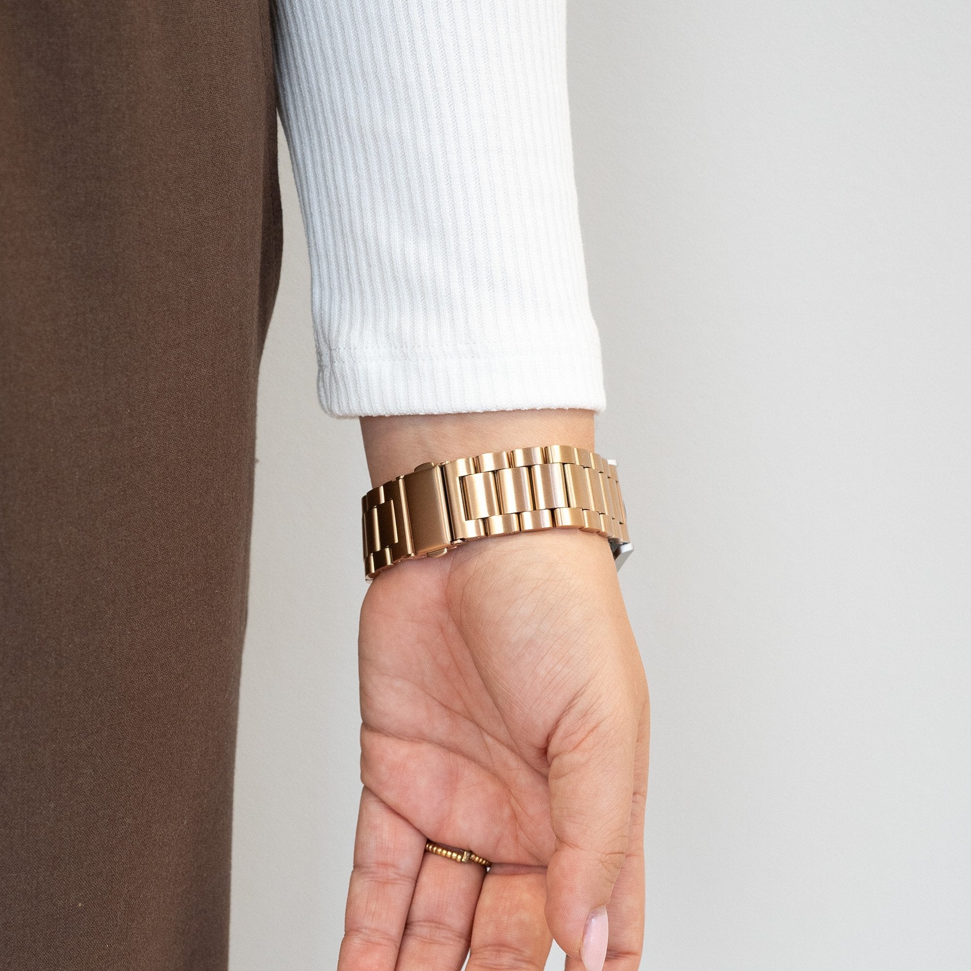 Bandz Garmin Venu SQ Steel Strap 'Classic' (Rose Gold)