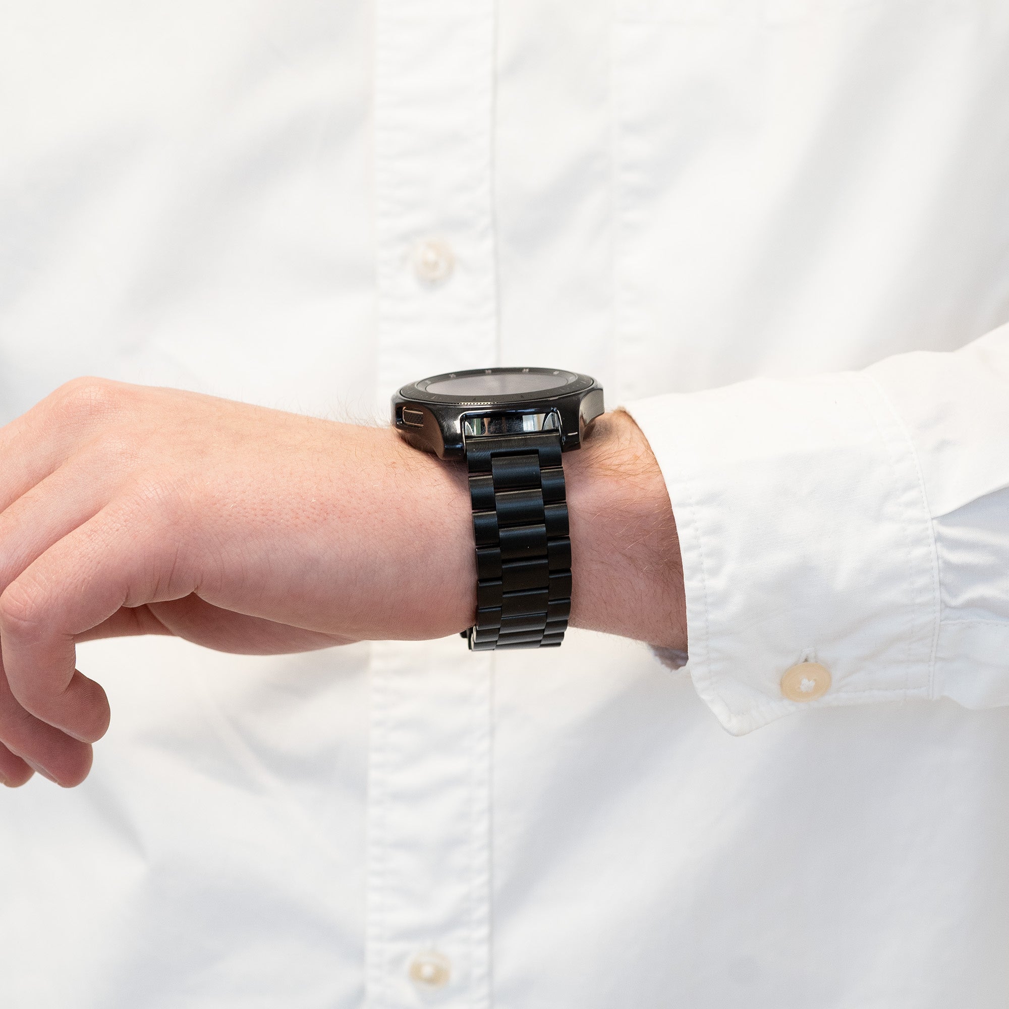 Bandz Amazfit Bip 6 Titanium Link Strap (Black)