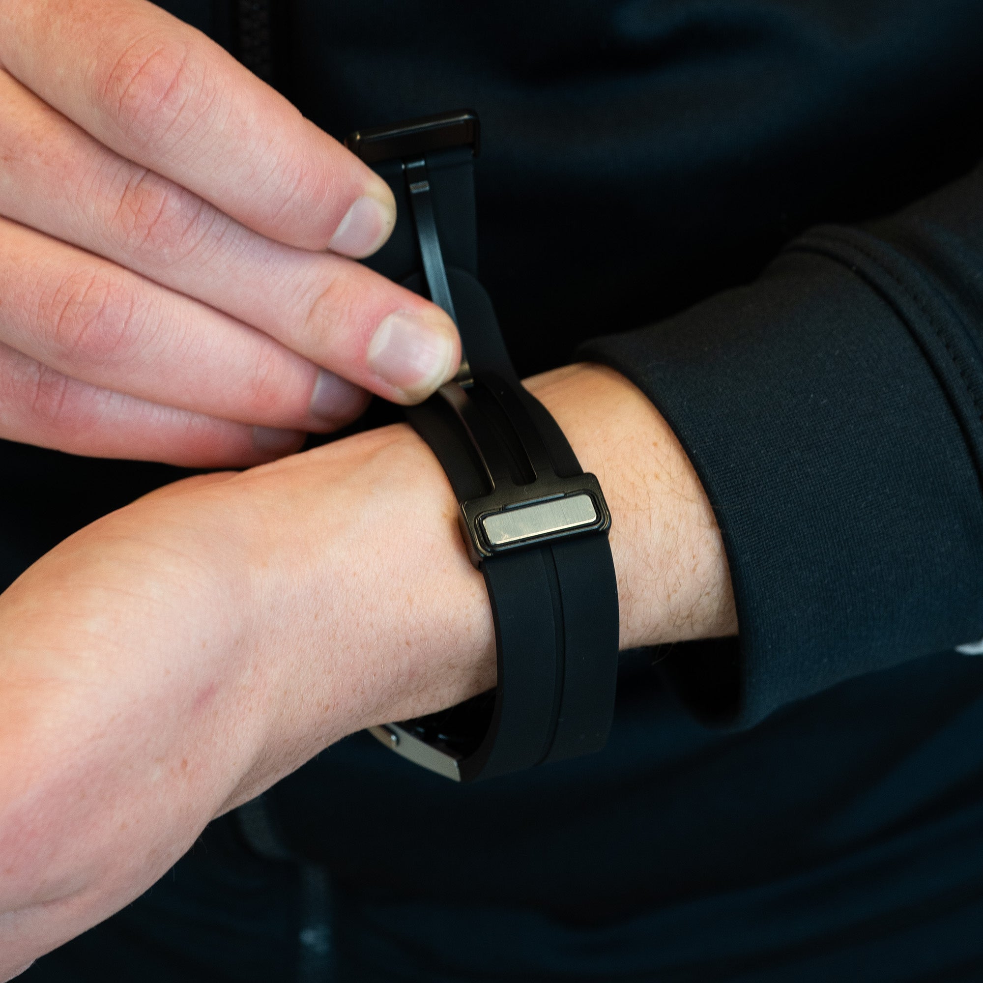 Bandz Samsung Galaxy Watch 4 Classic 46mm Silicone Strap with D-Buckle (Black)