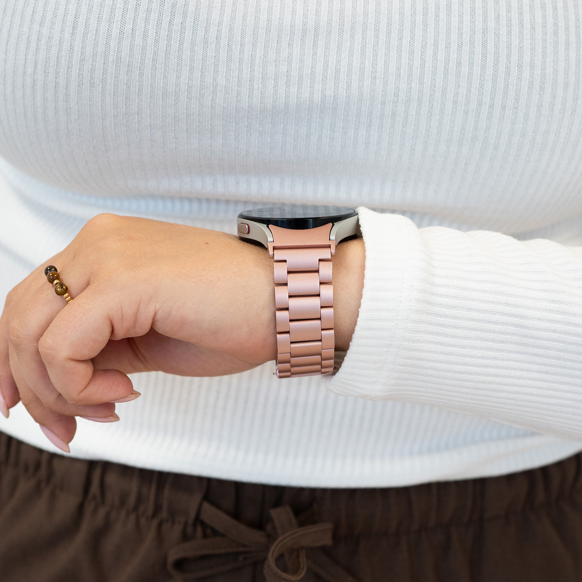 Bandz Samsung Galaxy Watch 5 Pro Steel Strap 'Classic' (Pink)