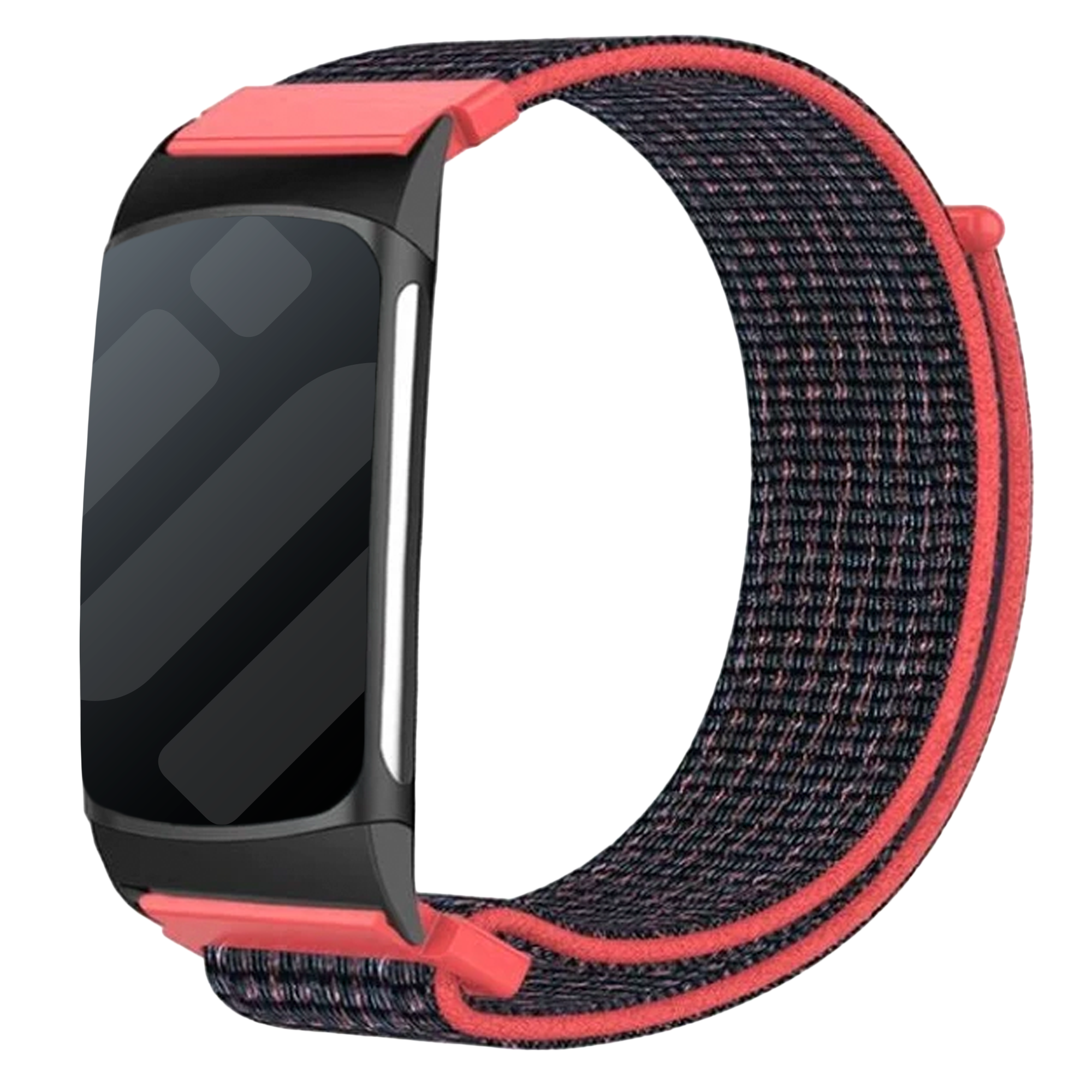 Fitbit Charge 5 Nylon Strap (Red/Black)
