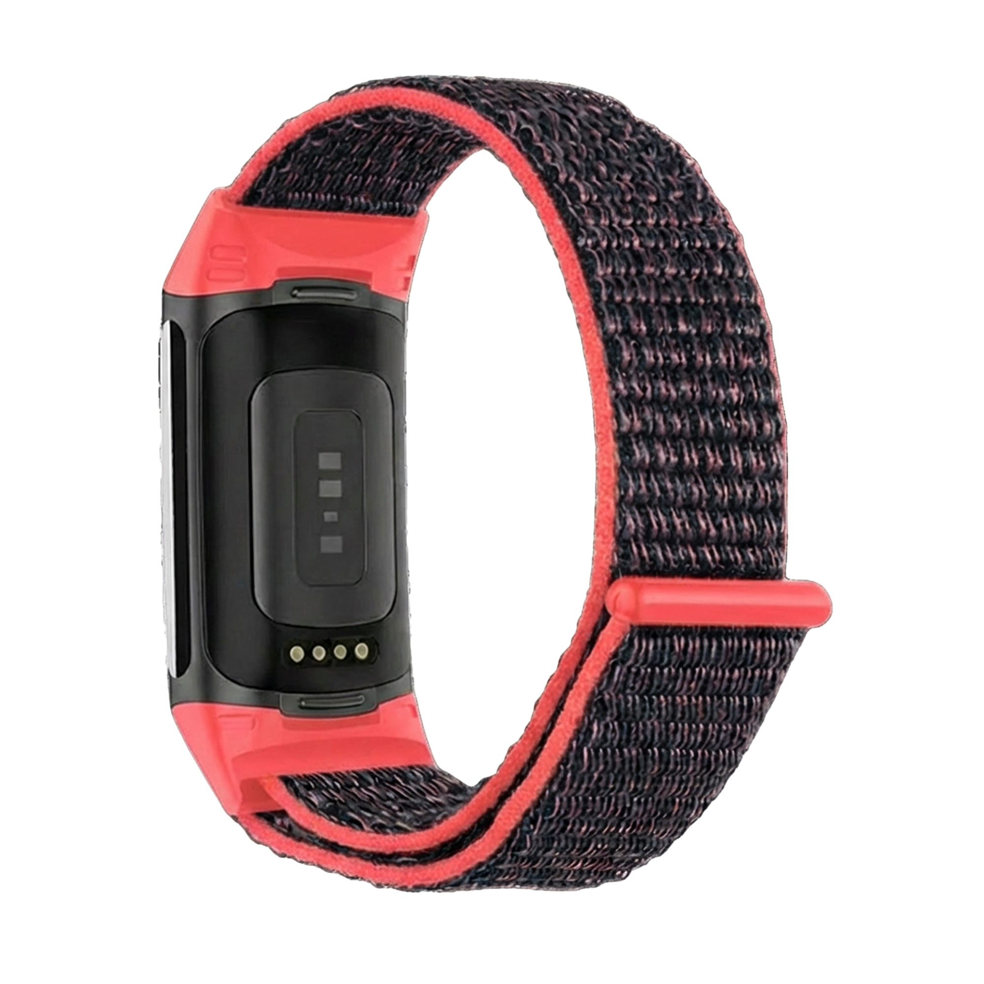 Fitbit Charge 5 Nylon Strap (Red/Black)