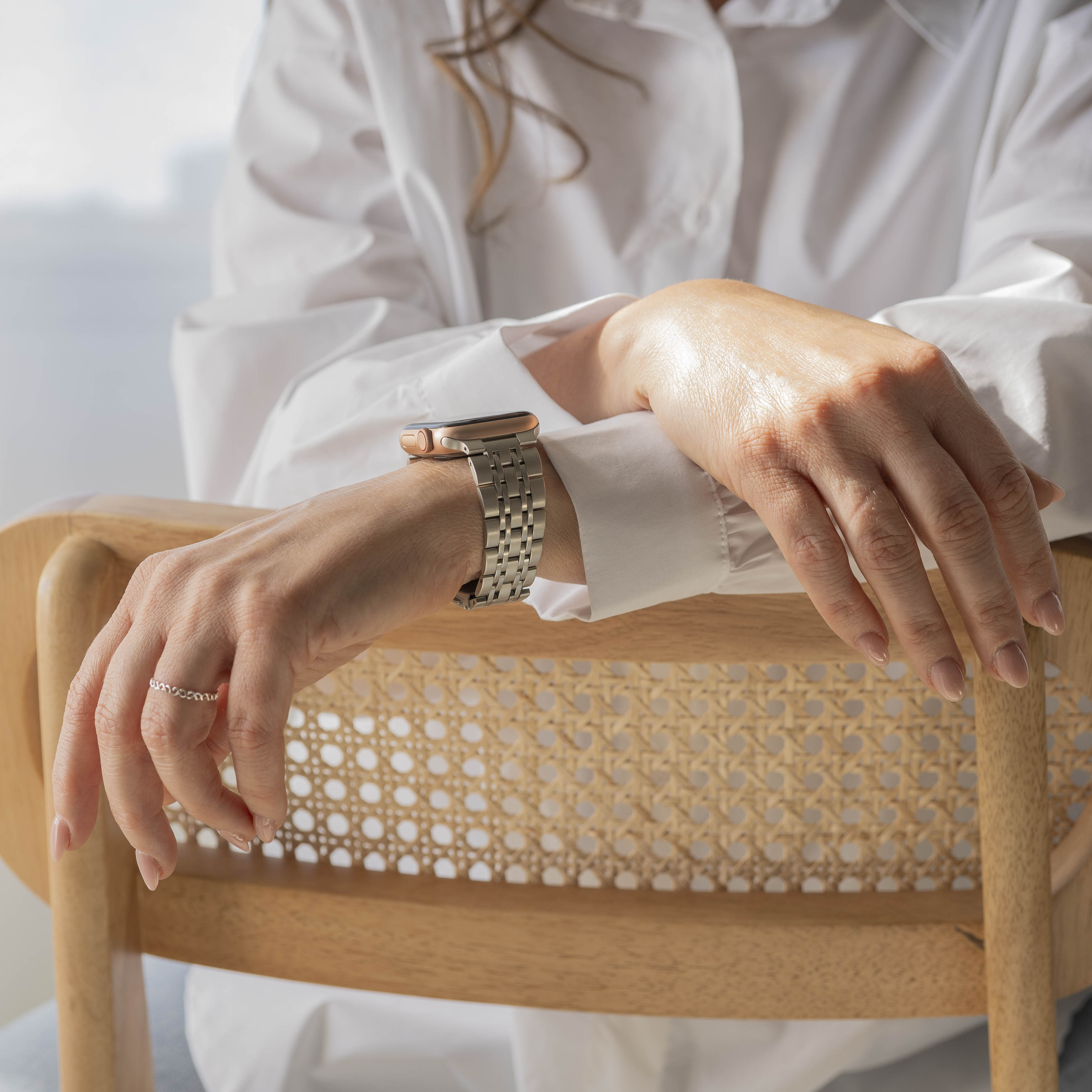 Apple Watch Luxury Steel Chain Strap (Starlight)