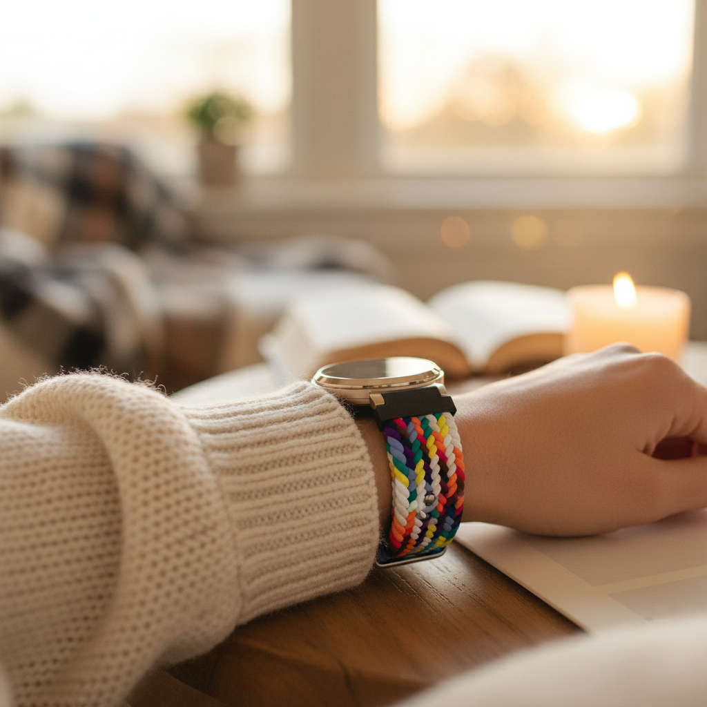 Bandz Garmin Lily 2 Braided Nylon Strap (Rainbow)