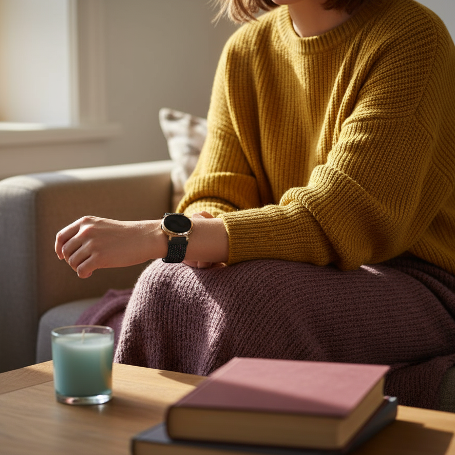 Bandz Garmin Lily 2 Braided Nylon Strap (Black Mix)