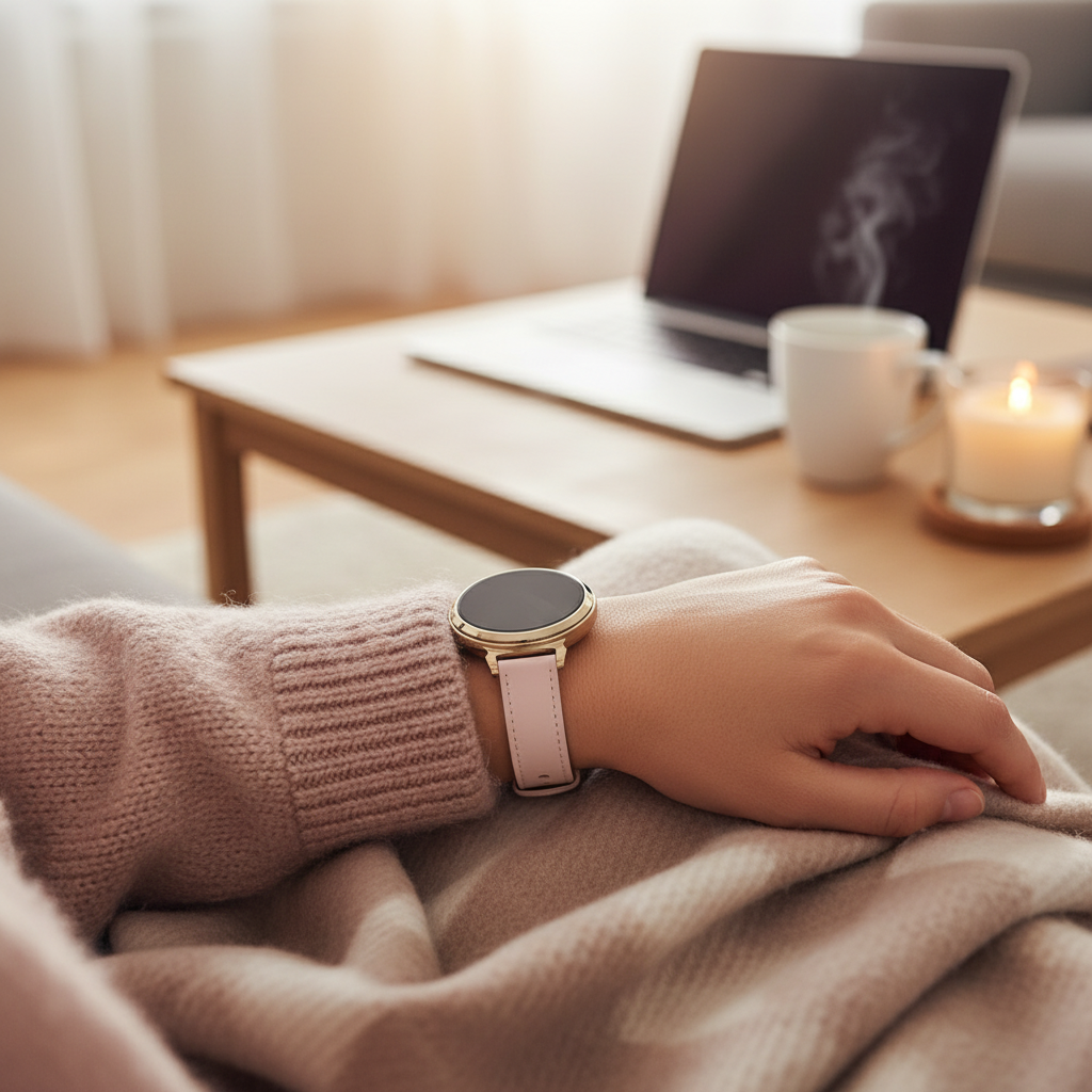 Bandz Garmin Lily 2 Leather Strap 'Classic' (Pink)