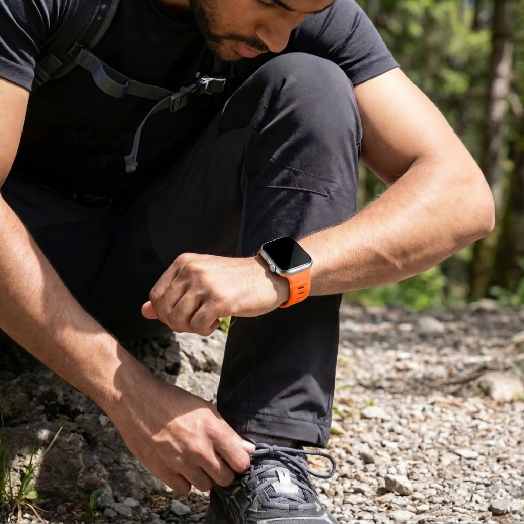 Bandz Apple Watch Silicone Strap 'Outdoor' (Orange)