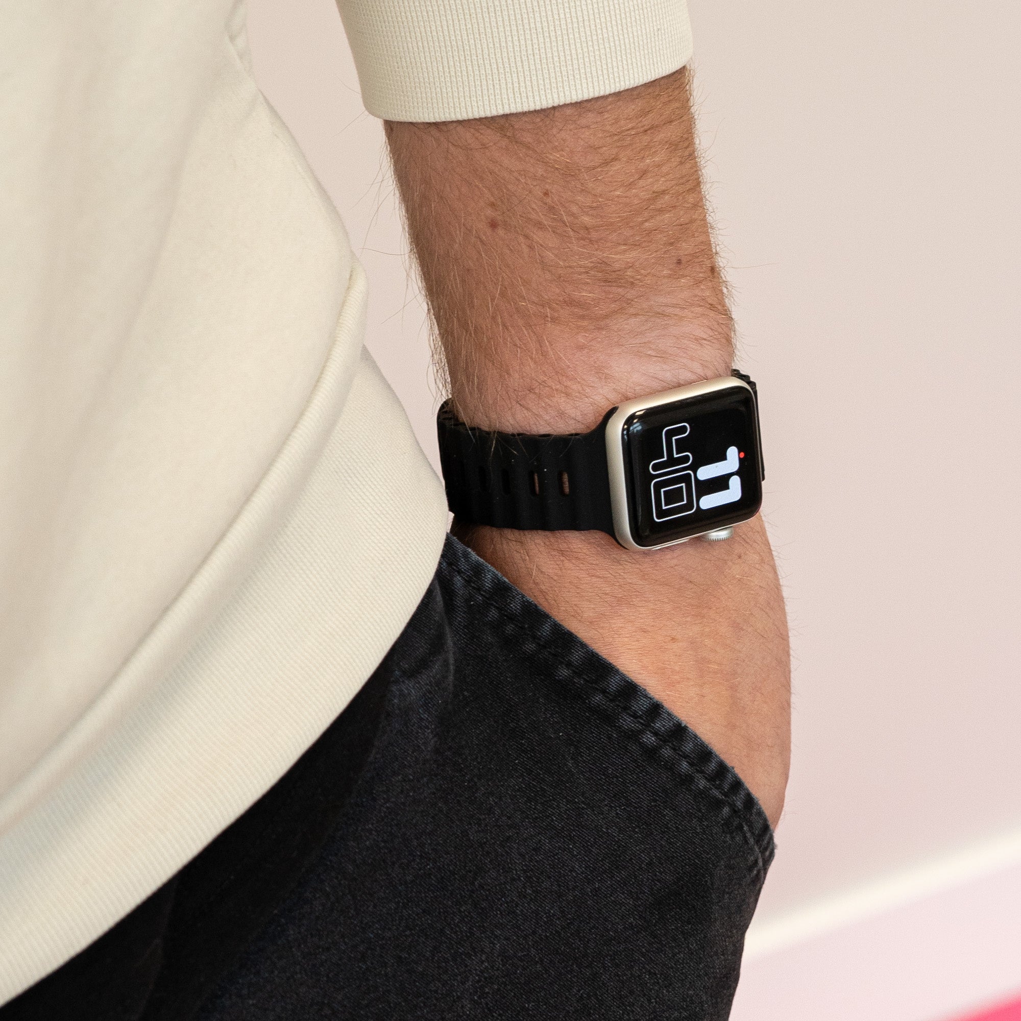 Apple Watch Ocean Strap with Snap Closure (Black)