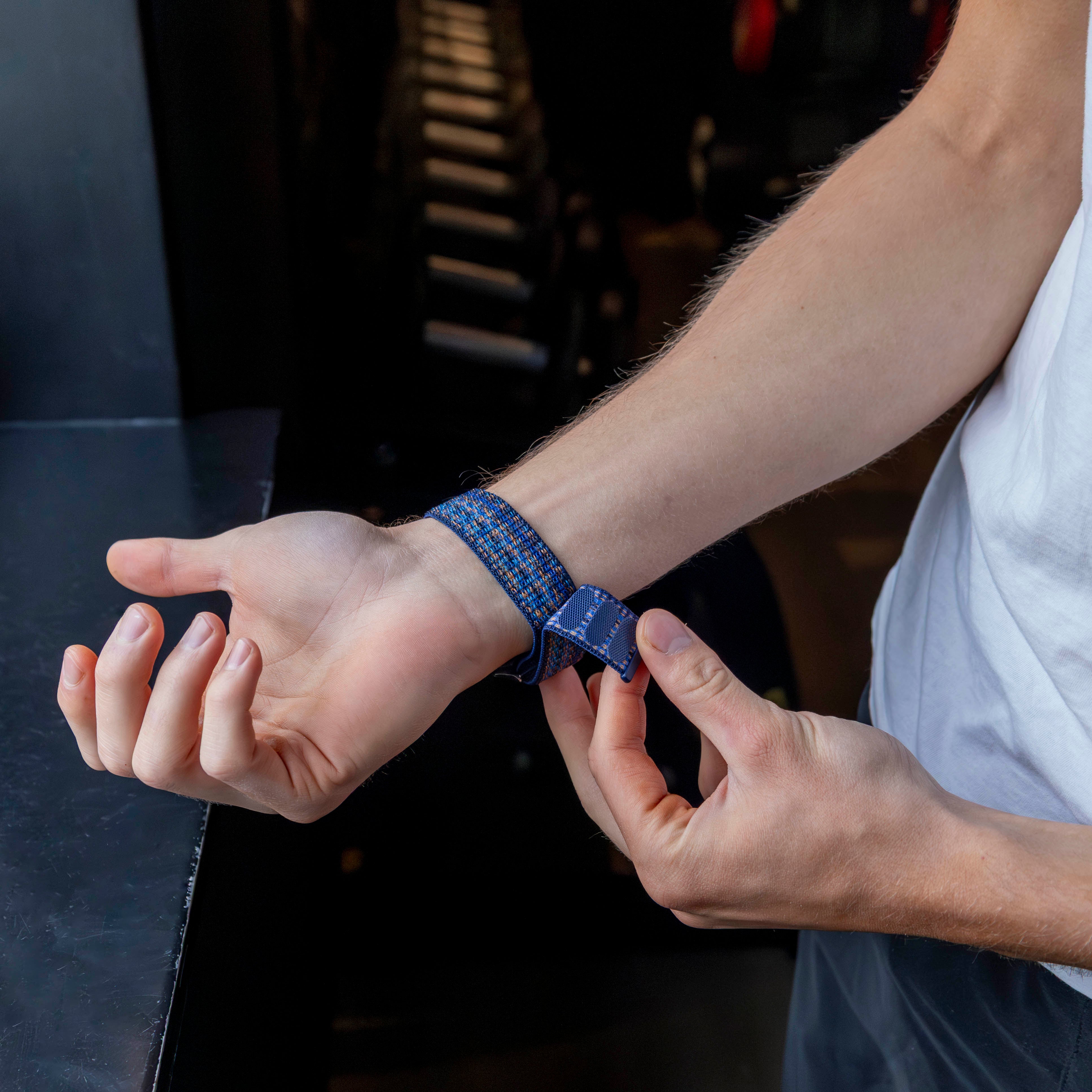 Bandz Samsung Galaxy Watch Ultra Nylon Loop Strap (Blue Mix)