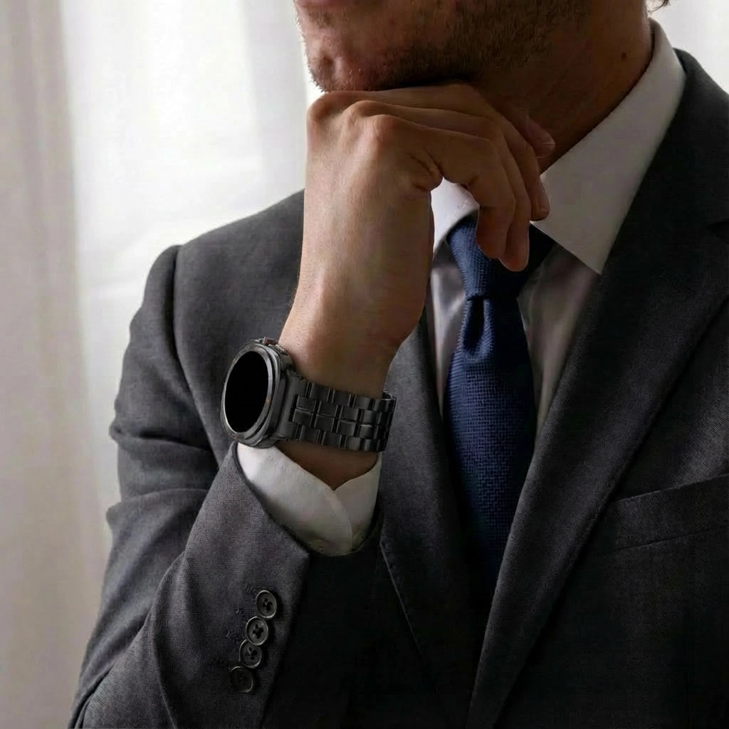 Samsung Galaxy Watch Ultra 'Square' Titanium Strap (Black)