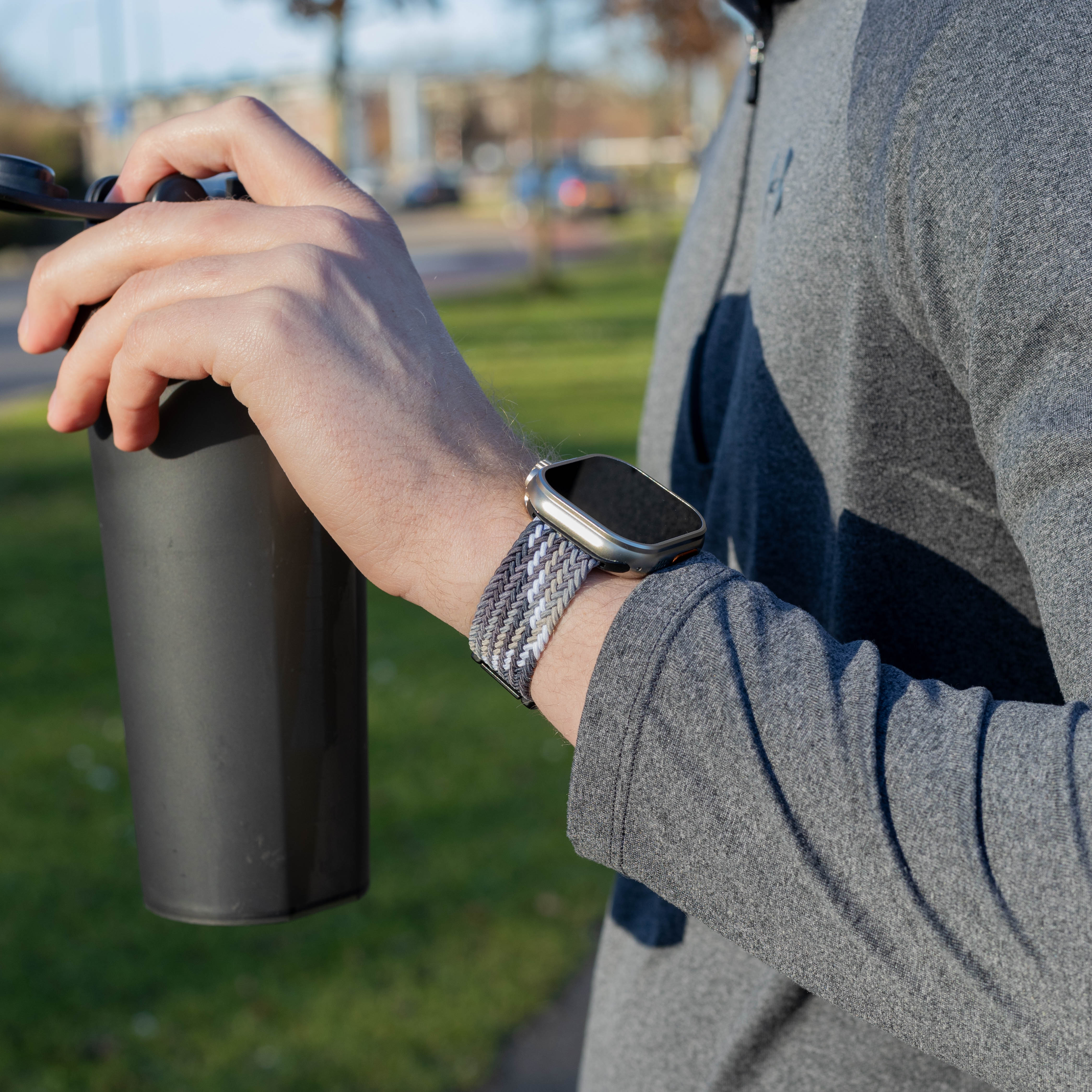 Bandz Apple Watch Braided Nylon Strap with P-Buckle (Mandala Black)