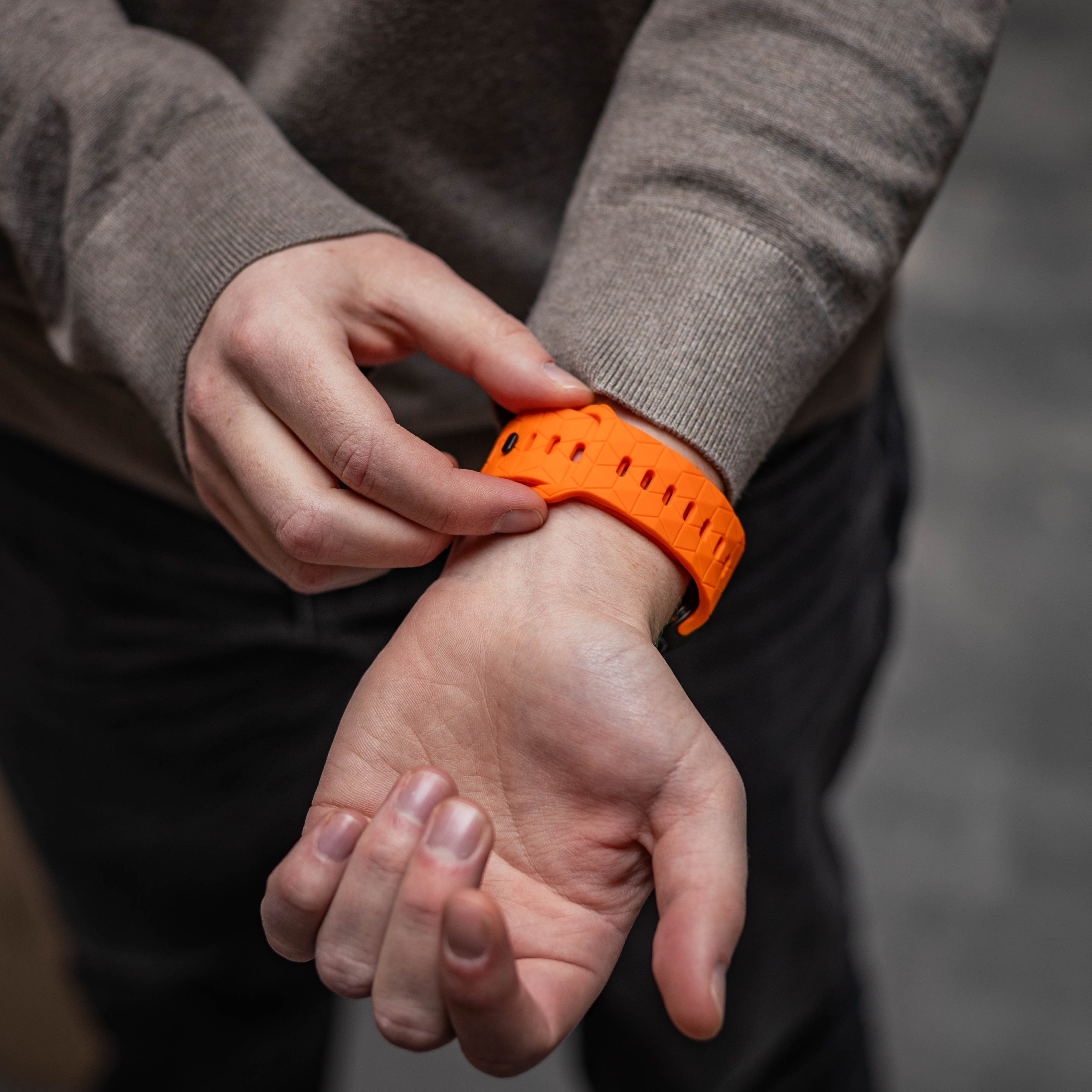 Bandz Samsung Galaxy Watch Ultra Silicone Strap 'Hexagons' (Orange)