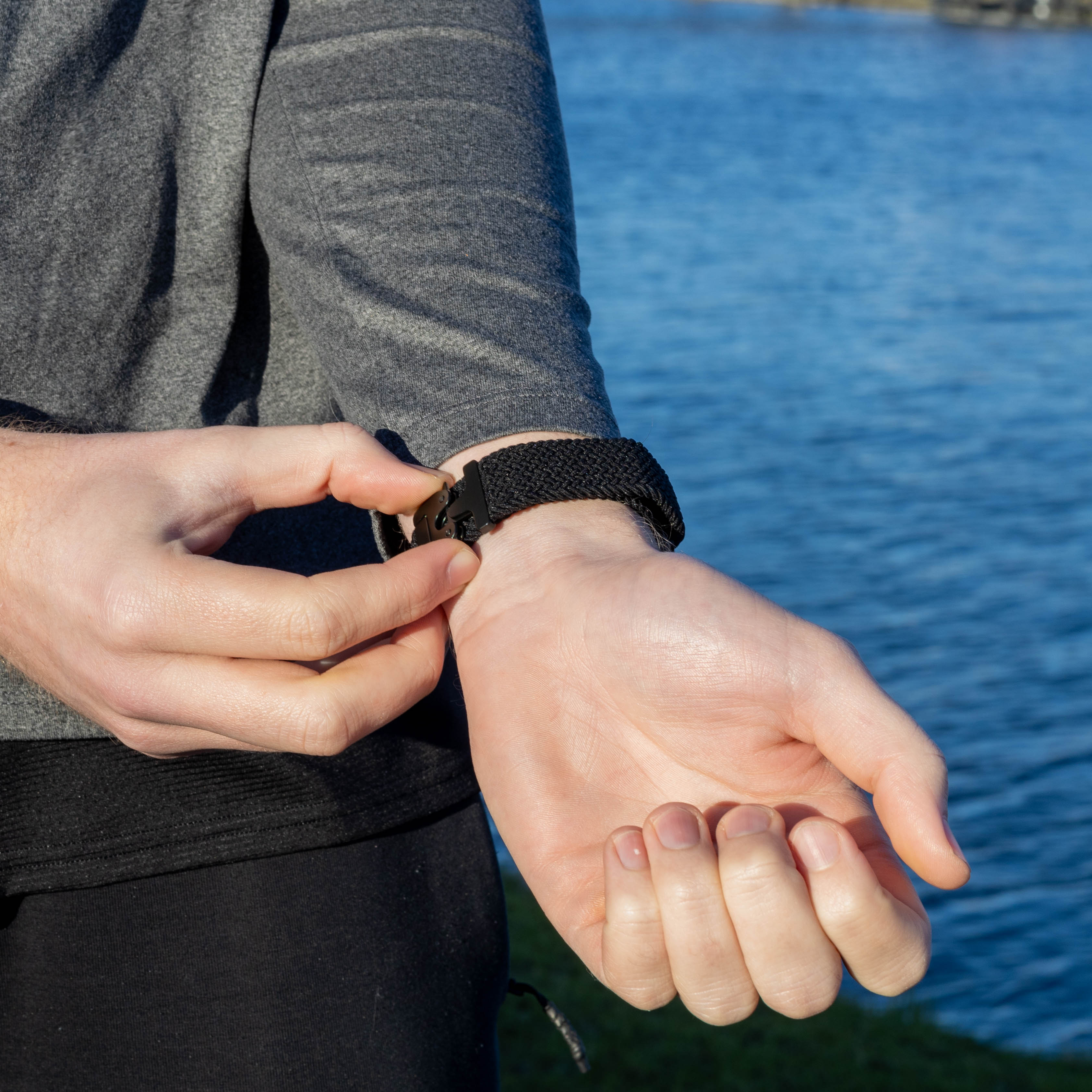 Garmin Vivomove Trend Braided Strap with P-Buckle (Black)