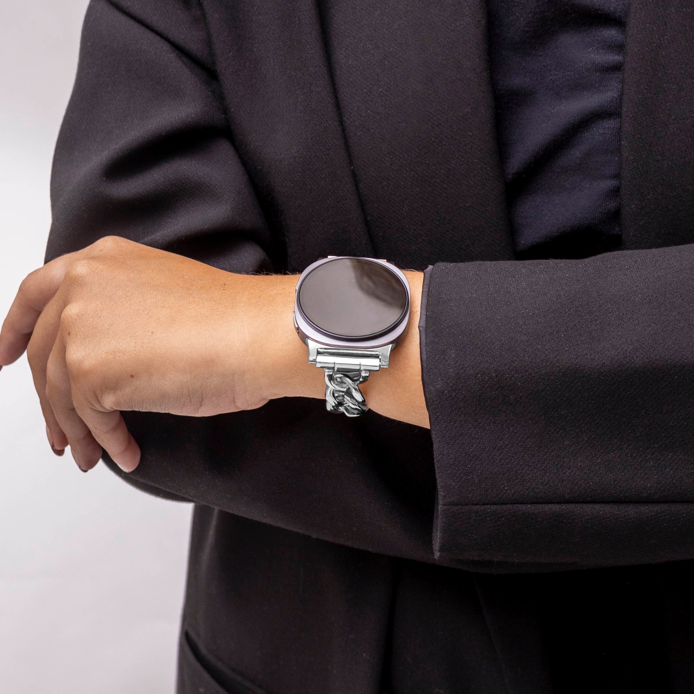 Samsung Galaxy Watch 8 Classic Steel Chain Strap (Silver)