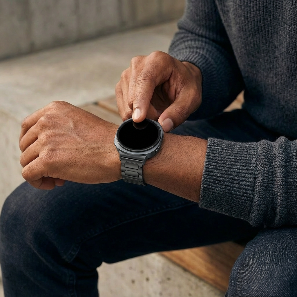 Bandz Samsung Galaxy Watch 8 - 40mm Titanium Strap 'Deluxe' (Black)