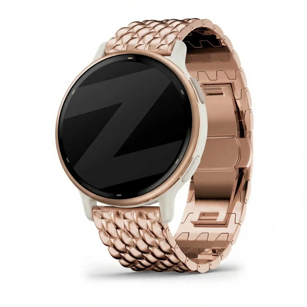 Bandz Garmin Vivoactive 5 Steel Strap 'Dragon' (Rose Gold)