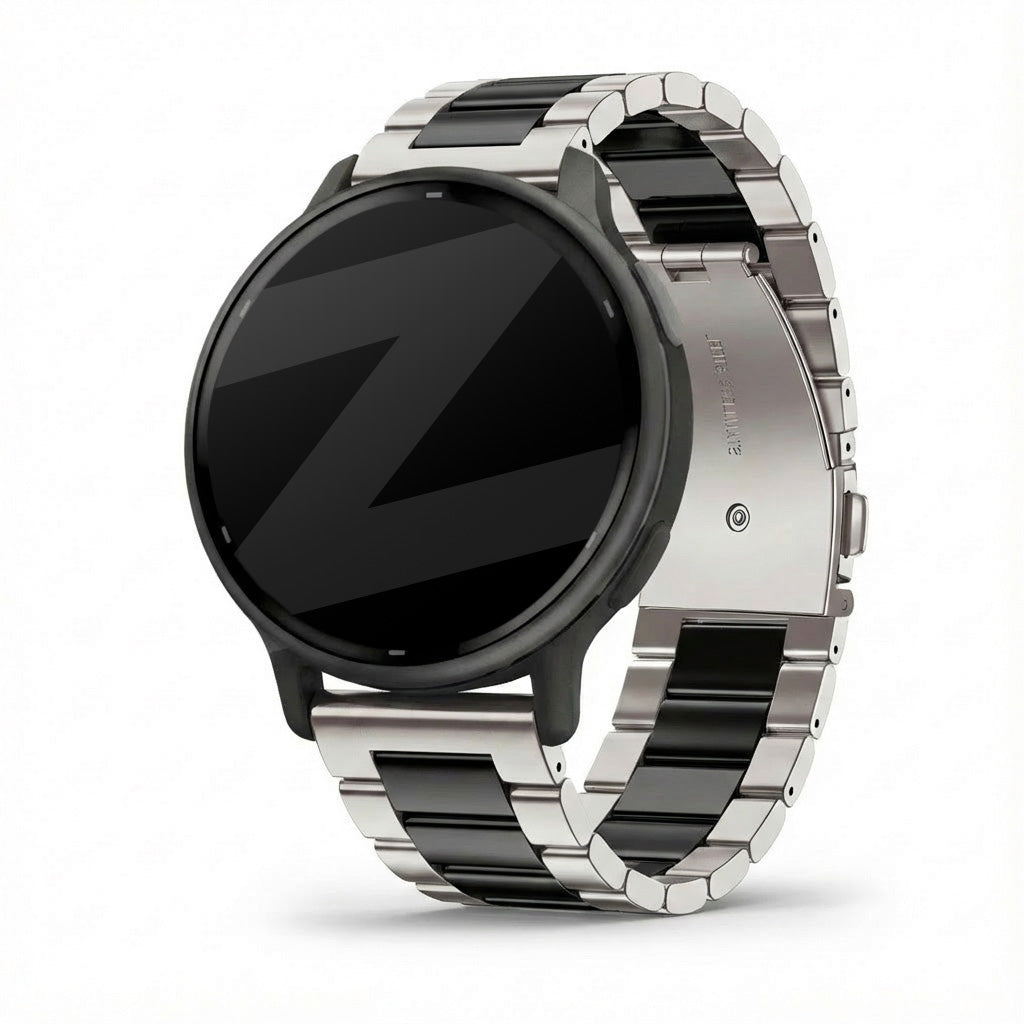 Bandz Garmin Vivoactive 5 Steel Strap 'Classic' (Silver/Black)