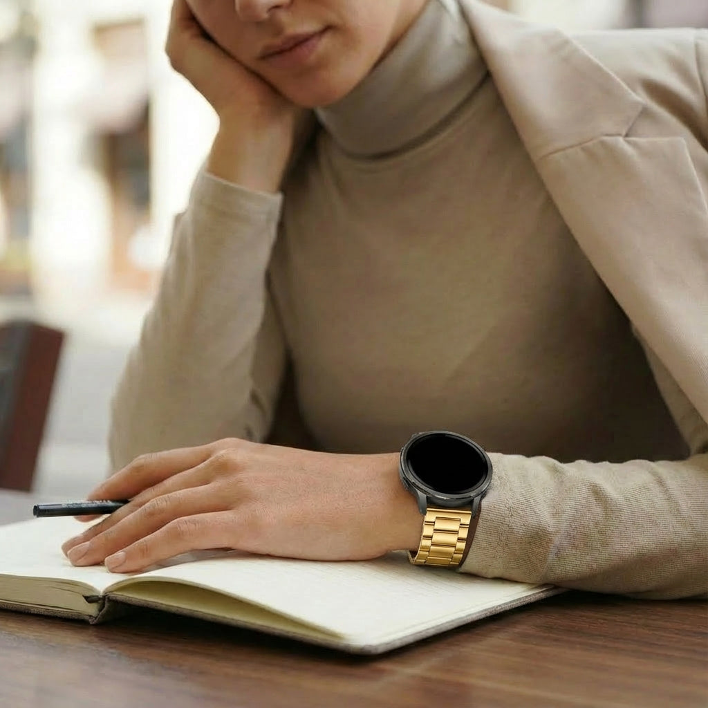 Bandz Garmin Vivomove 3 Steel Strap 'Classic' (Gold)