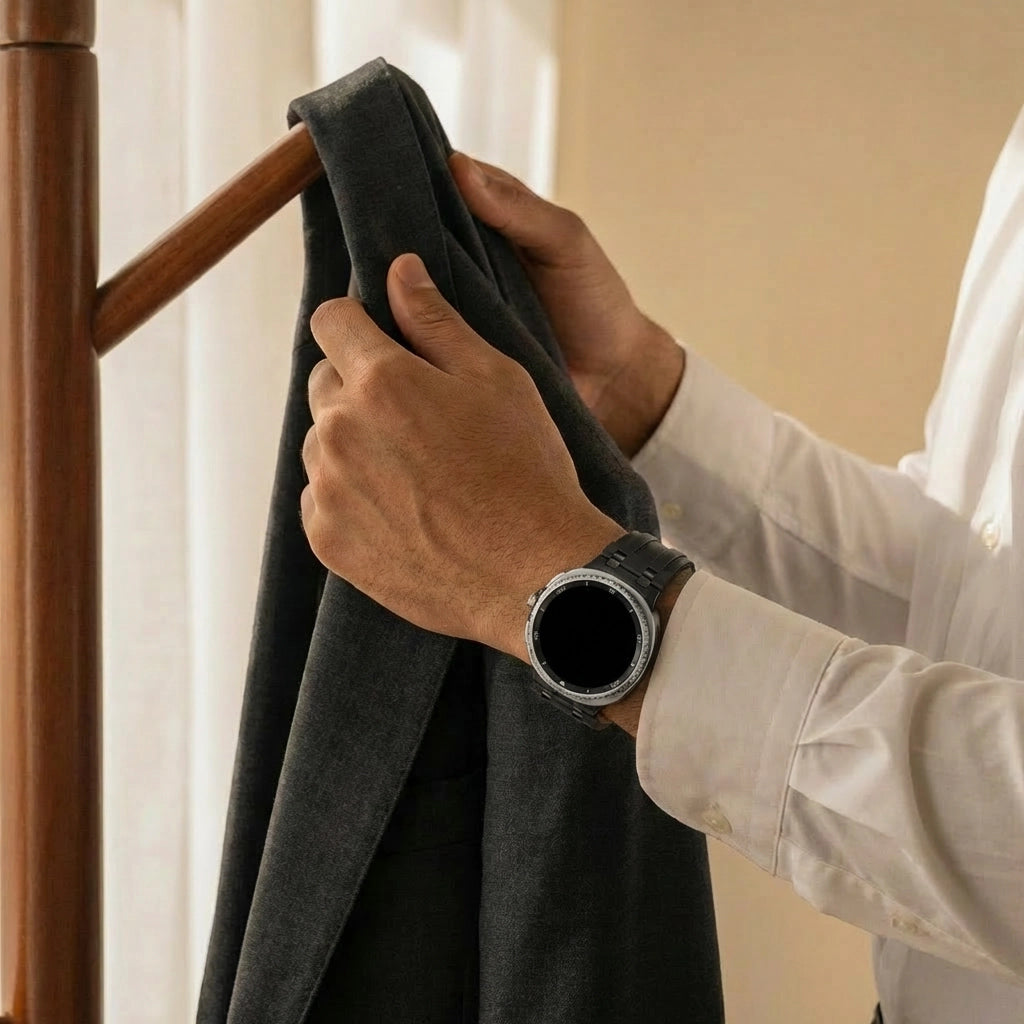 Samsung Galaxy Watch 8 Classic Solid Leather Strap (Black)