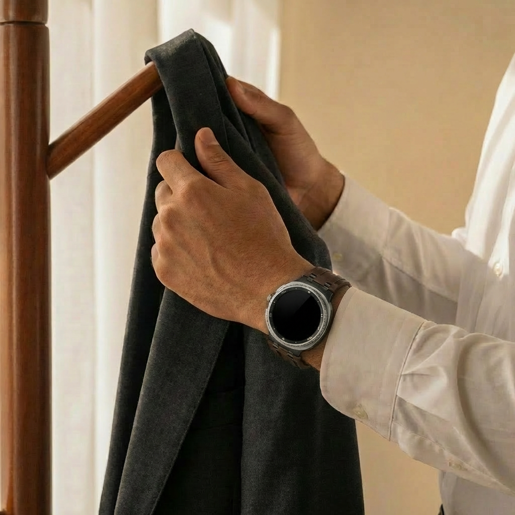 Samsung Galaxy Watch Ultra Solid Leather Strap (Coffee Brown)