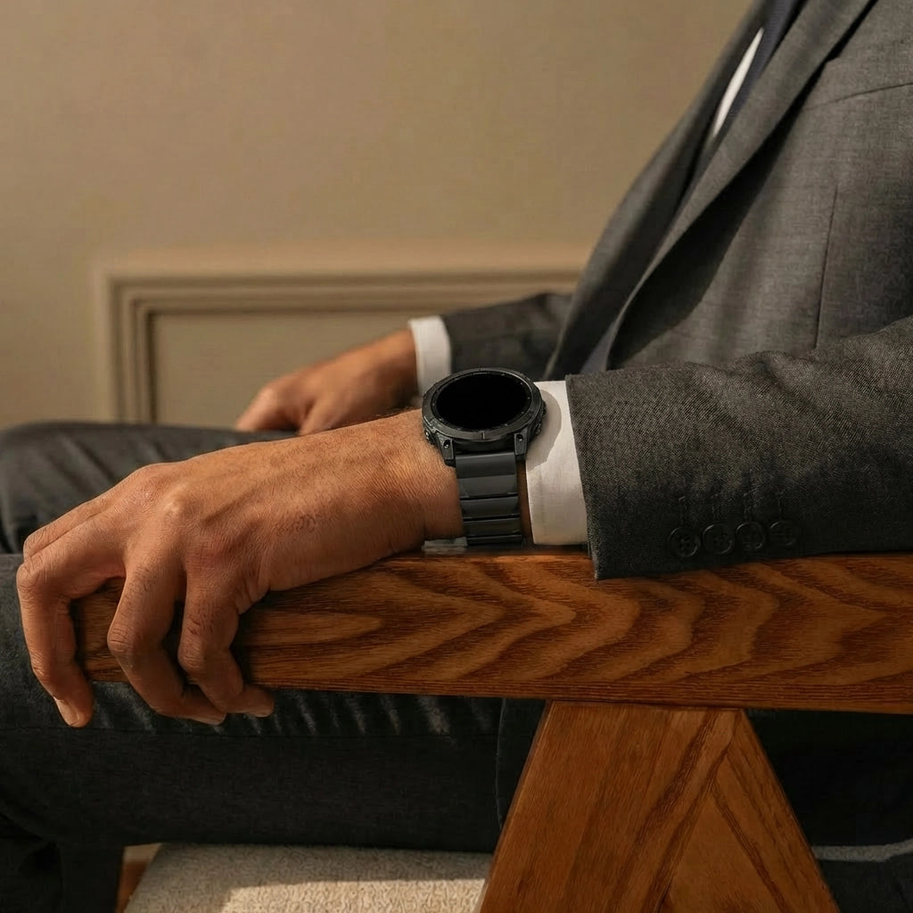 Garmin Fenix 7 Titanium Hybrid Strap (Black)