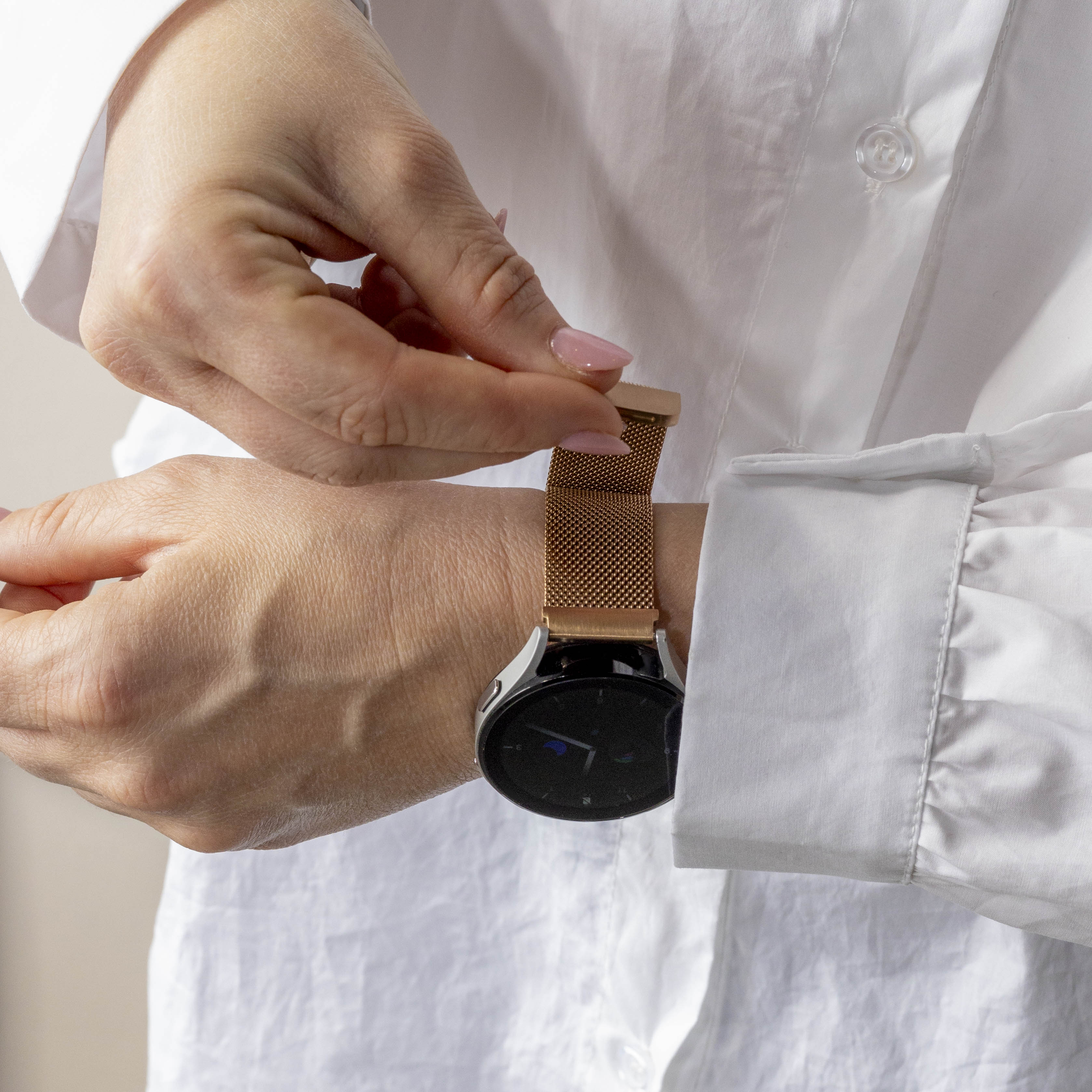 Withings ScanWatch Light Milanese Strap (Rose Gold)
