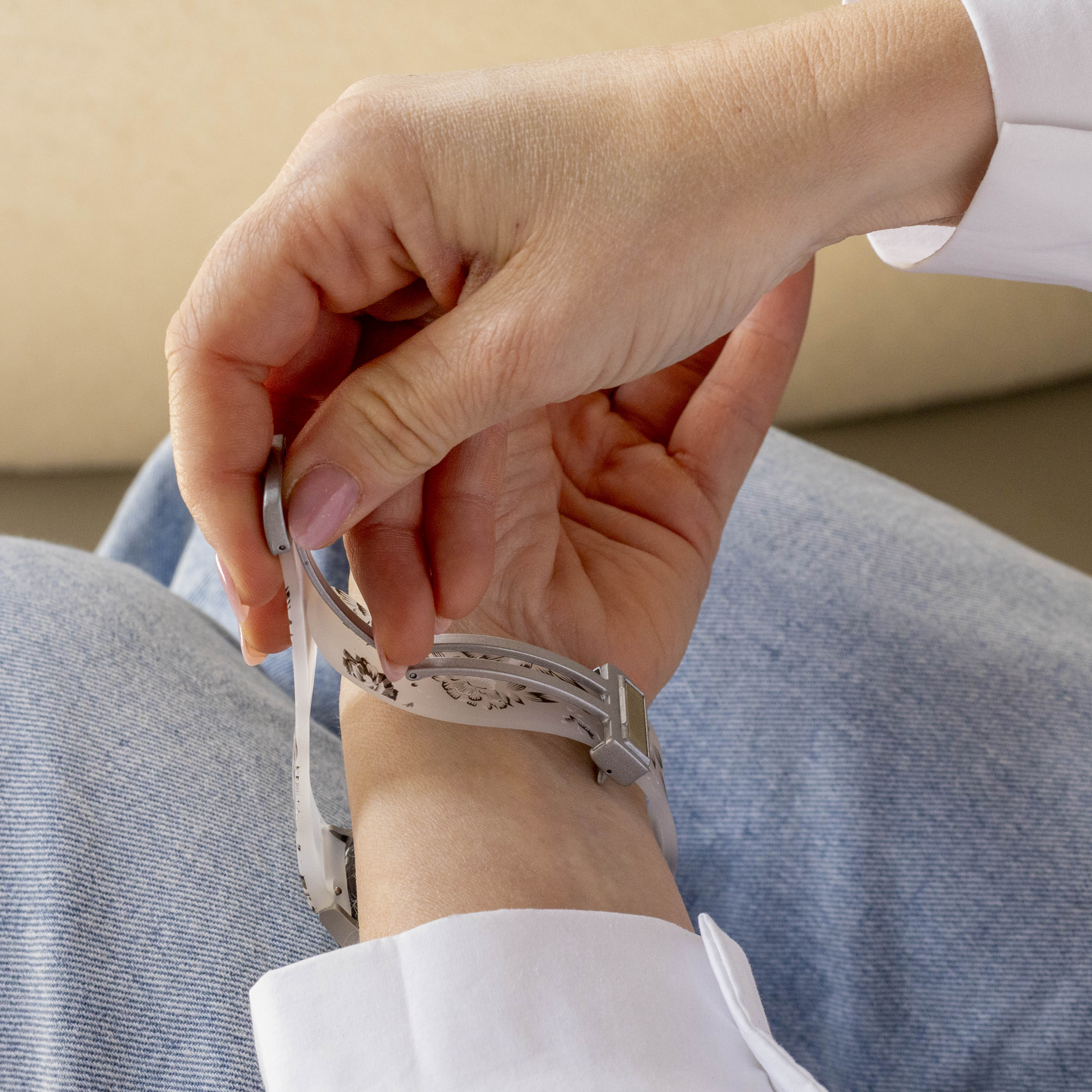 Transparent Flower Samsung Galaxy Watch 4 40mm Magnetic Strap