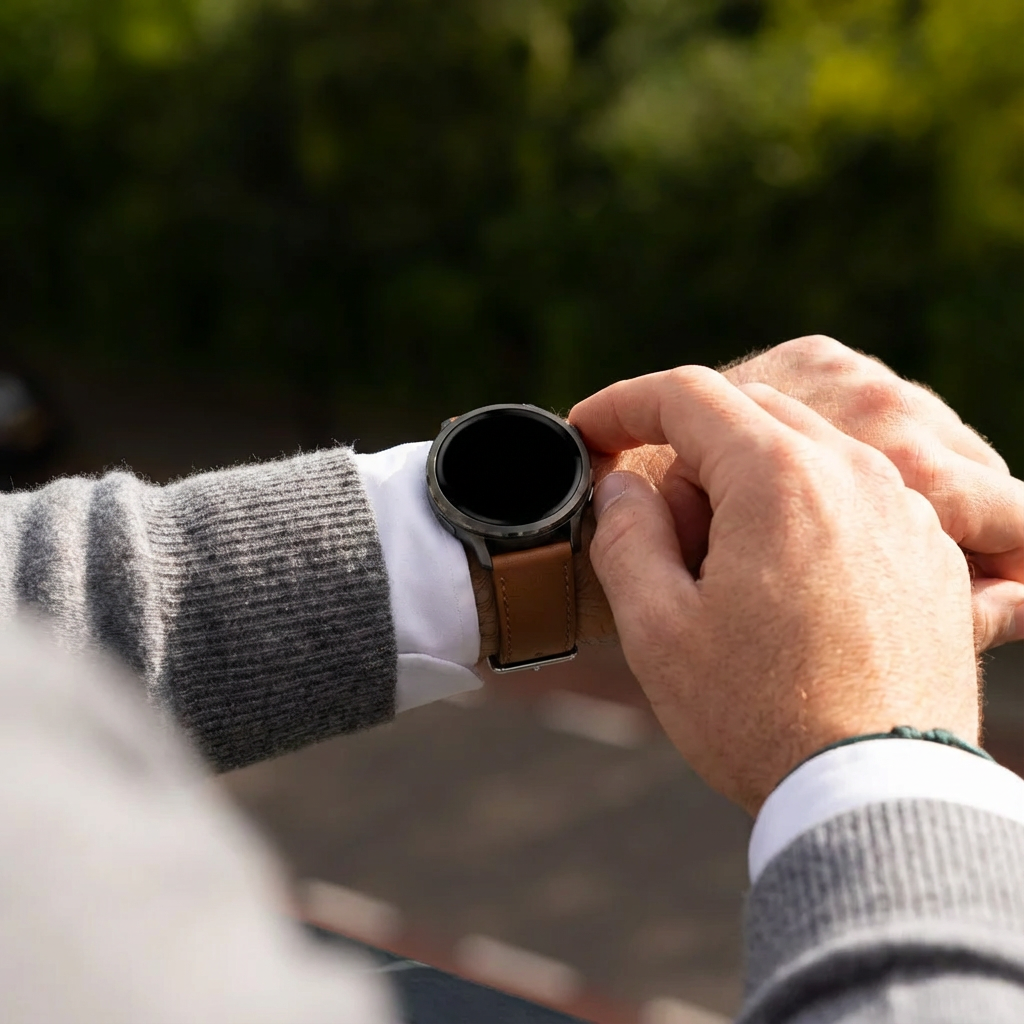 Bandz Garmin Forerunner 645 Leather Strap 'Deluxe' (Brown)