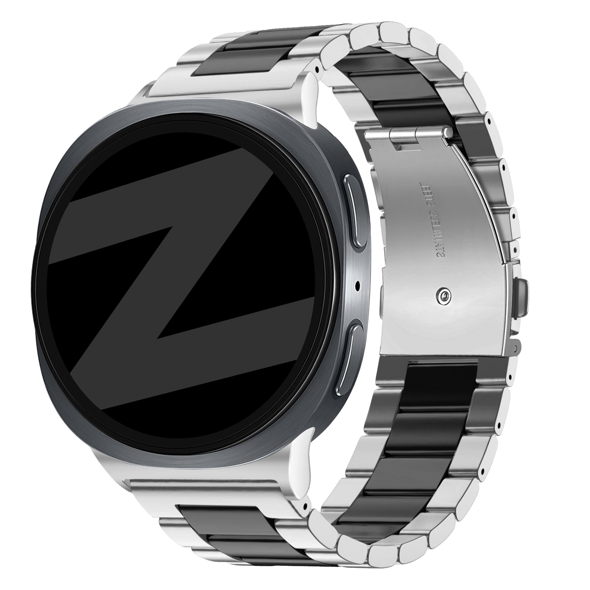 Bandz Samsung Galaxy Watch 9 - 44mm Steel Strap 'Classic' (Silver/Black)