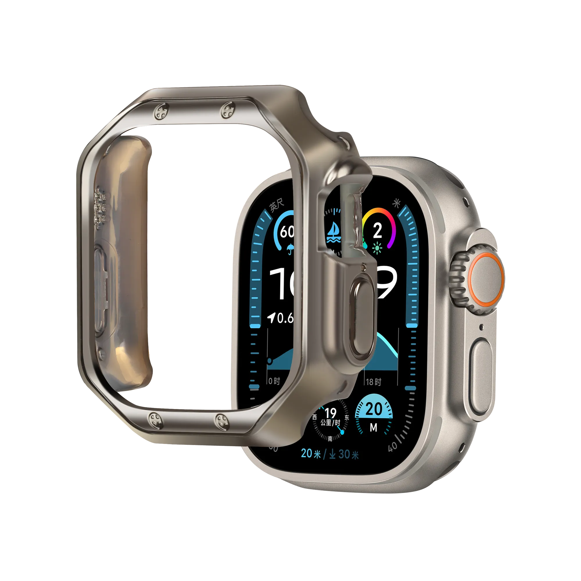 Bandz Apple Watch Ultra - 49mm Galvanized TPU Case (Titanium)