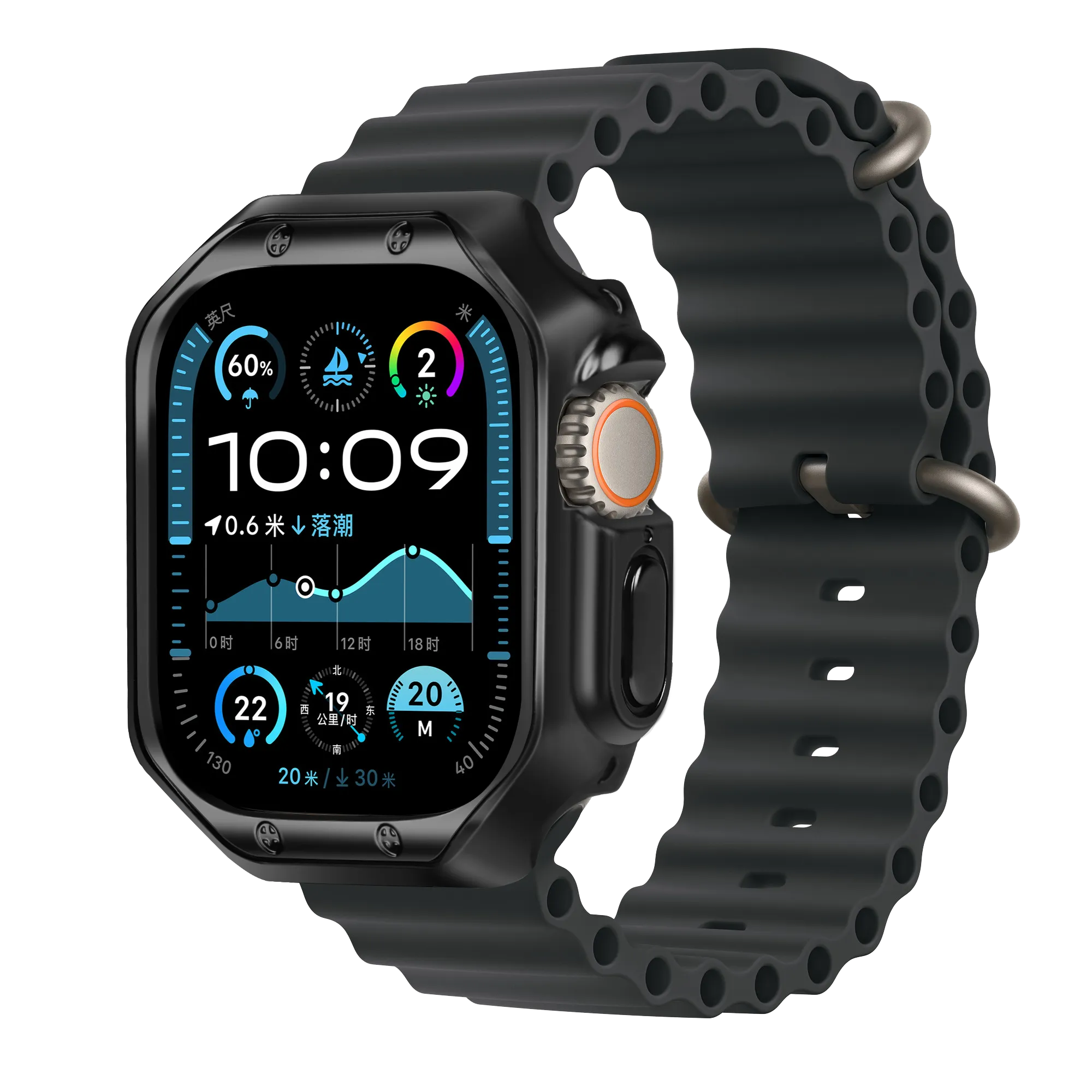 Bandz Apple Watch Ultra - 49mm Galvanized TPU Case (Black)
