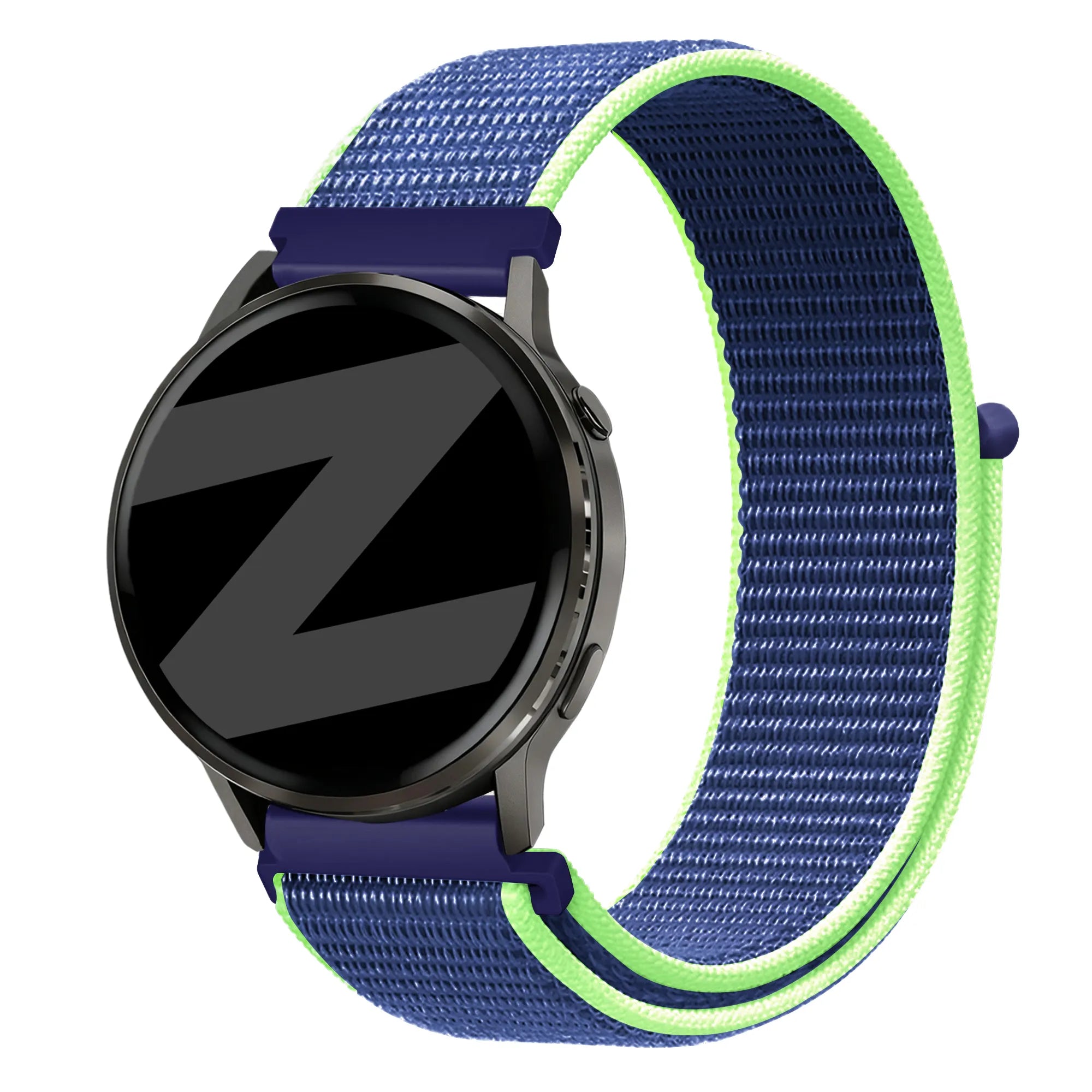 Bandz Garmin Vivoactive 4 Nylon Loop Strap (Blue/Lime)