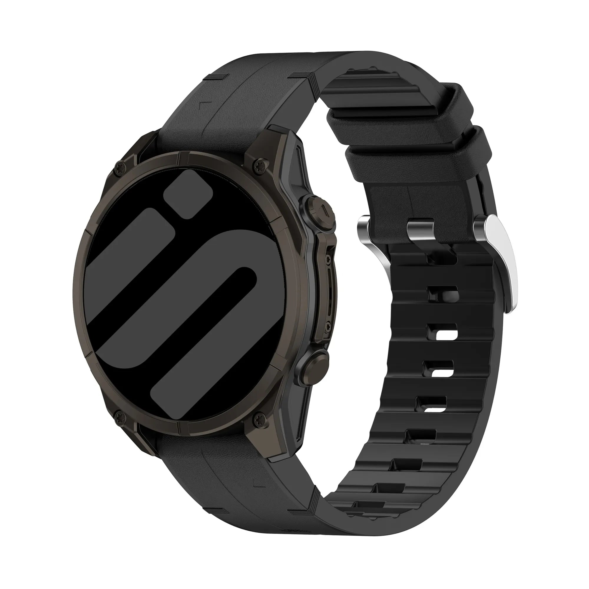 Garmin Fenix 7s Leather Hybrid Strap (Black)