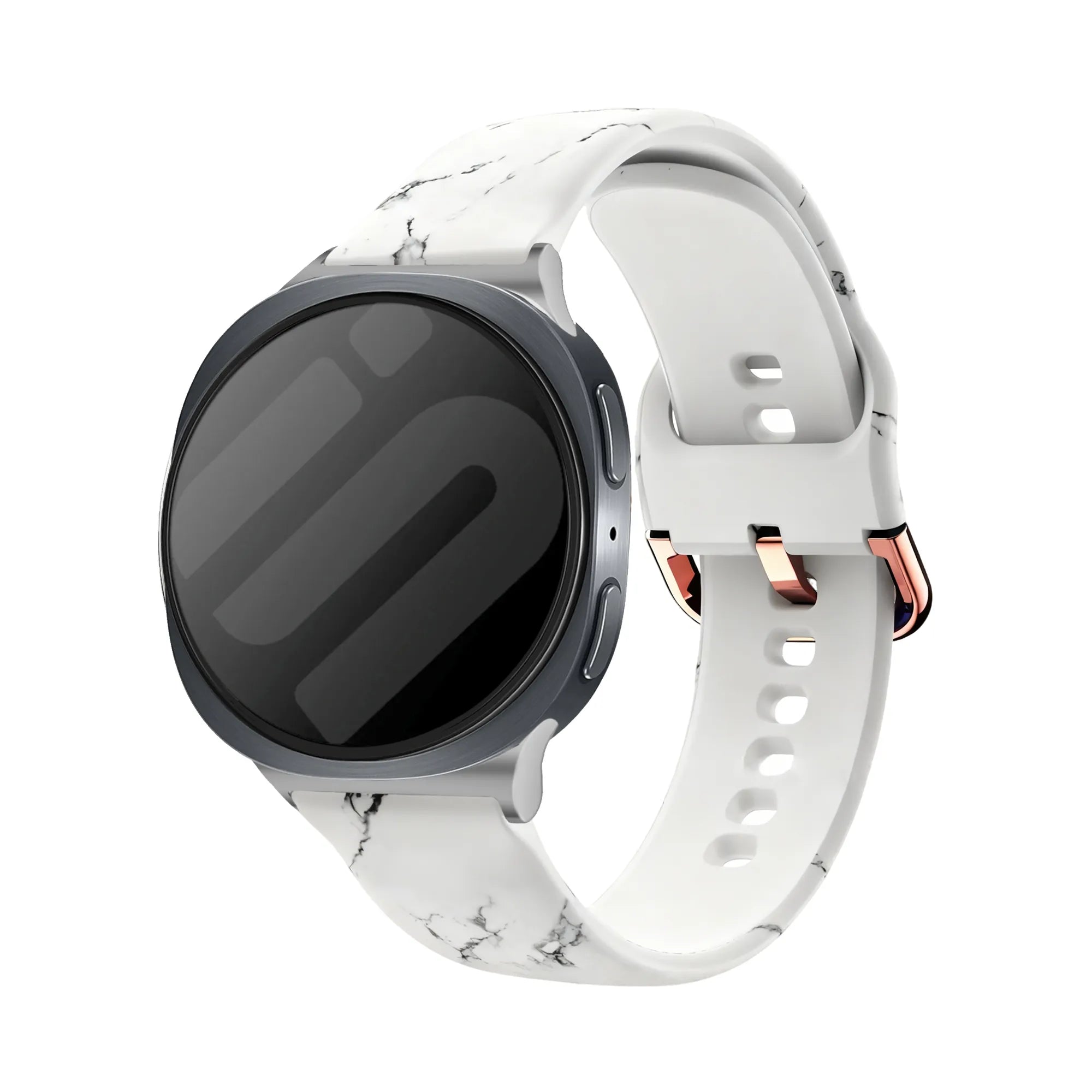 Samsung Galaxy Watch 9 - 44mm Print Silicone Strap (White Marble)