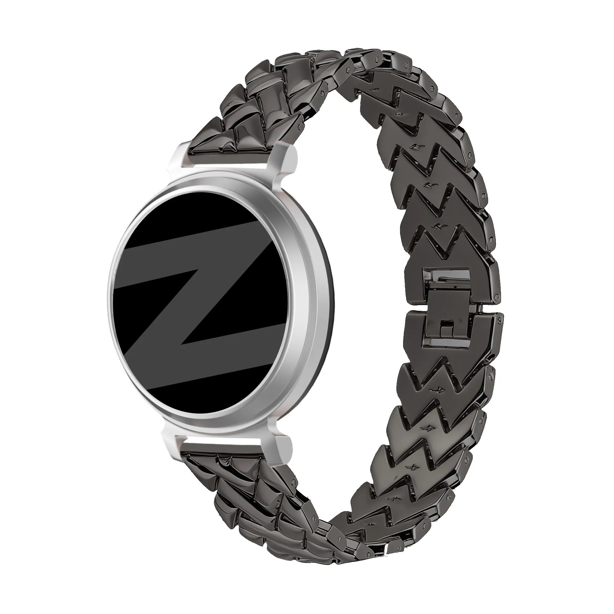 Bandz Pebble Round 2 - 14mm Metal Strap 'V-Type' (Black)