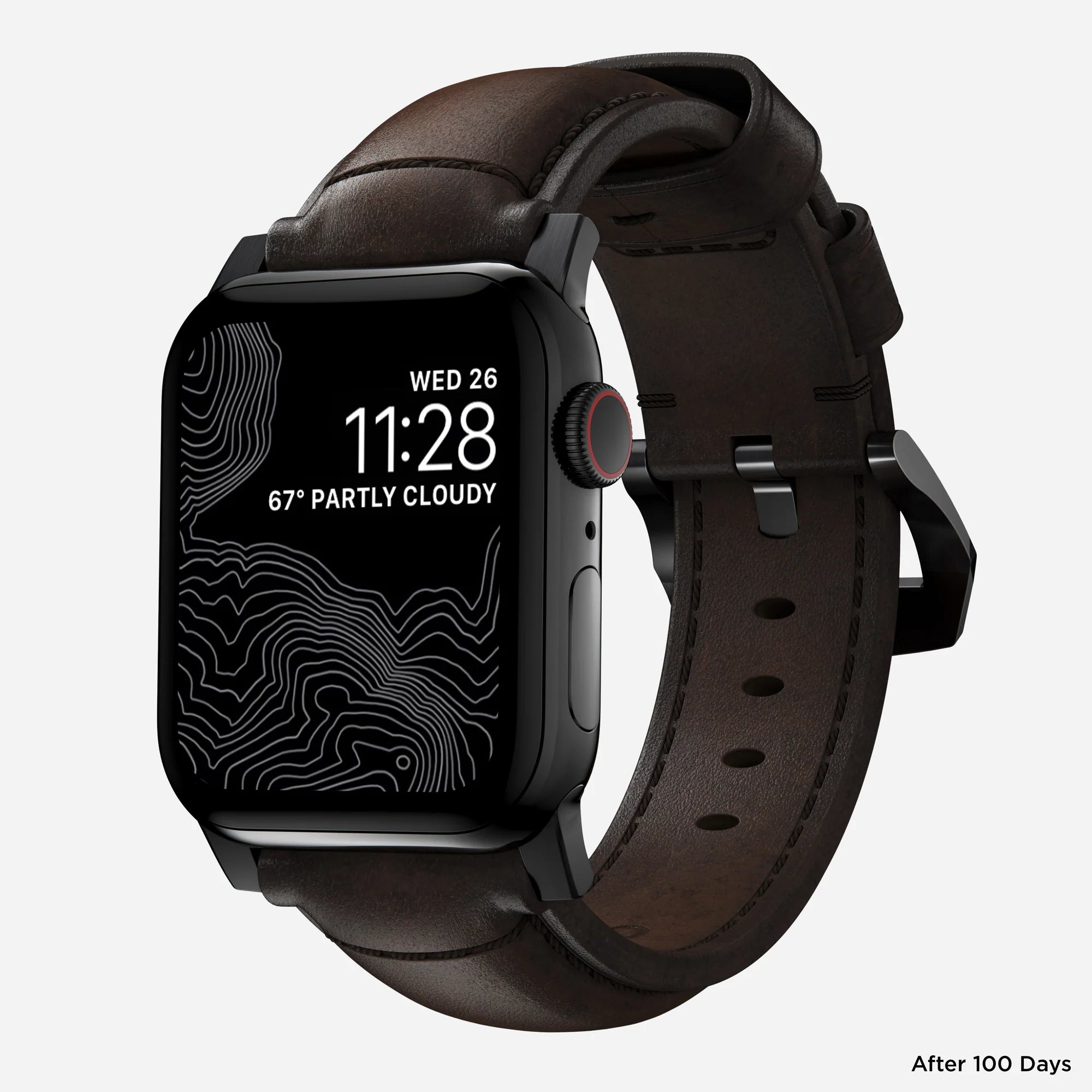 Nomad Traditional Apple Watch Leather Strap (Brown/Black)